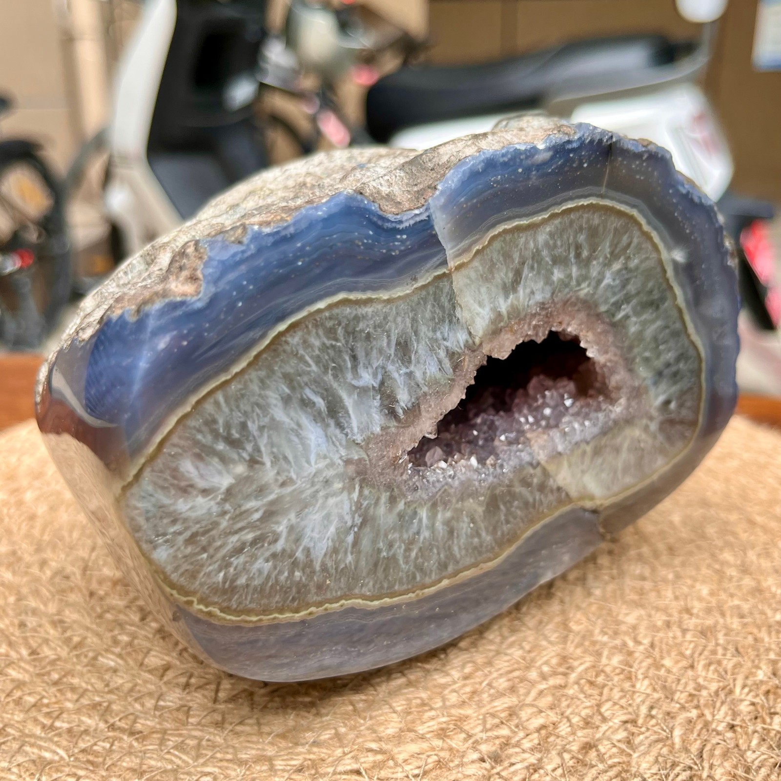 5.8 lb Natural Crystal agate Cluster Cave Gift Display Stone Decor