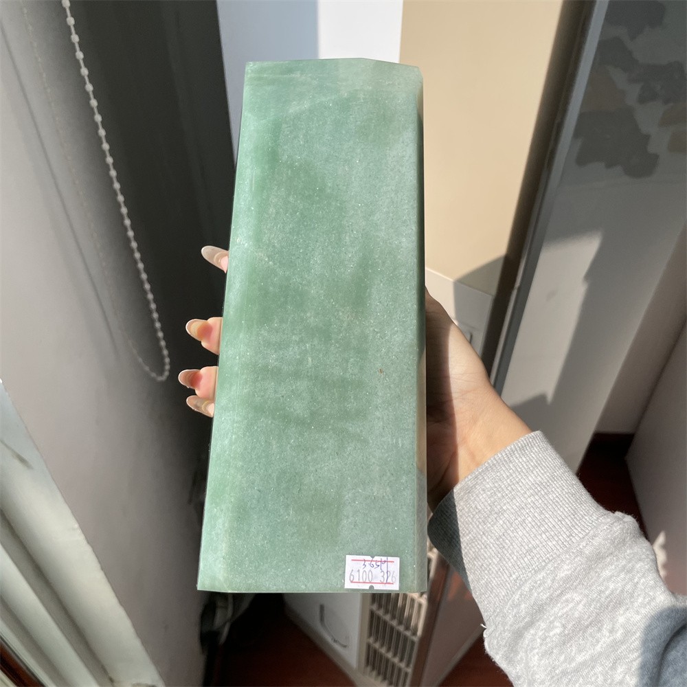 8LB 9.8″ Natural Green Aventurine Obelisk Tower Crystal Quartz Reiki Cuttable