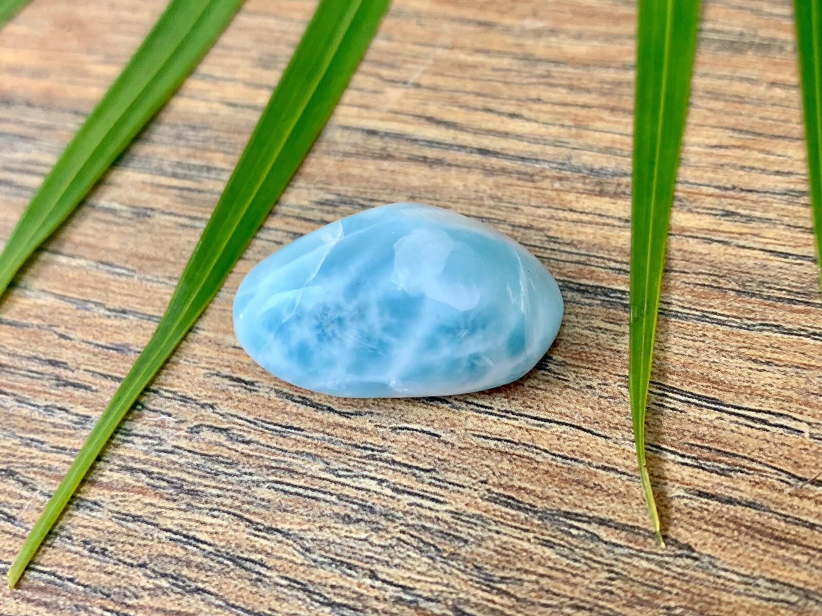 Larimar Tumble Stone Aqua Tumbled Gemstone Mineral Specimen Crystal Chakra