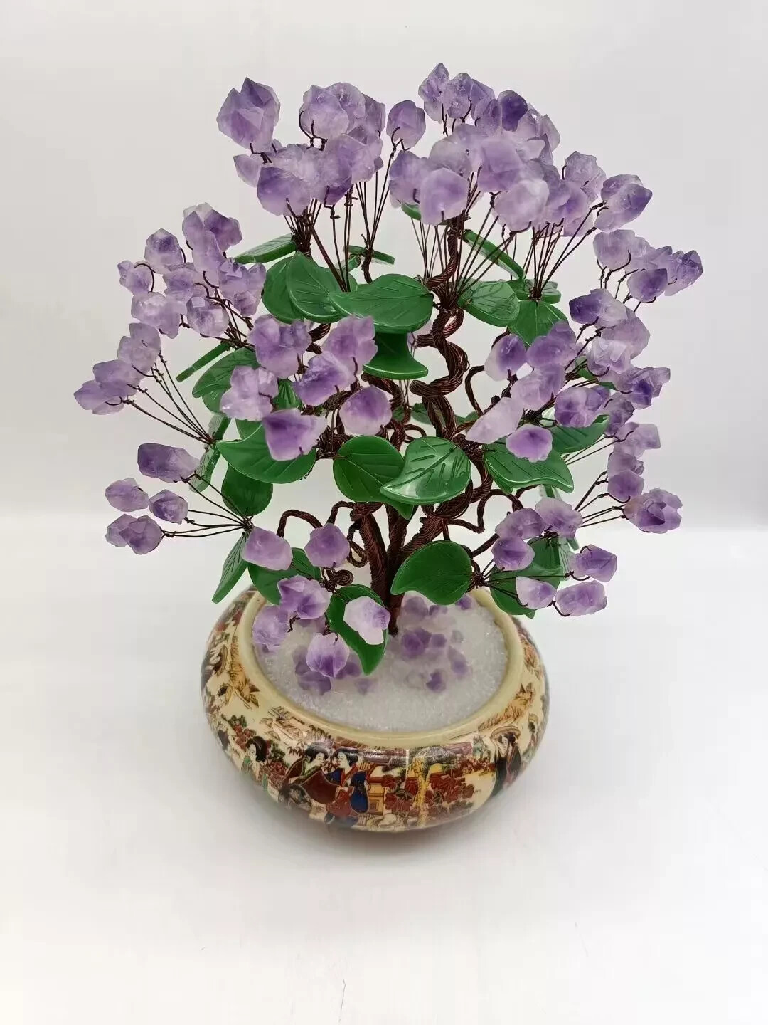 HANDMADE amethyst Ceramic vase CRYSTAL TREE TREE GEM TREE reiki DECOR GIFT 1PC