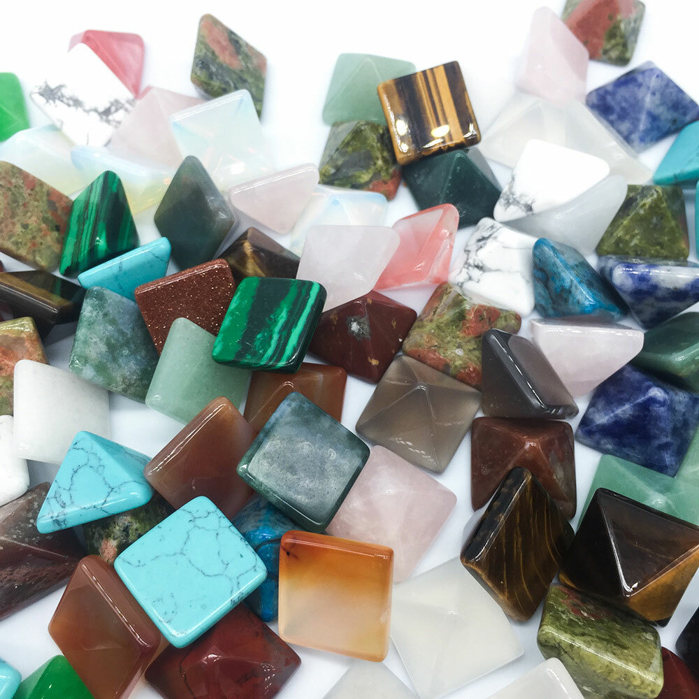 Set of 7/14/35Pcs Chakra Pyramid Natural Stone Crystal Healing Spirituality #SH
