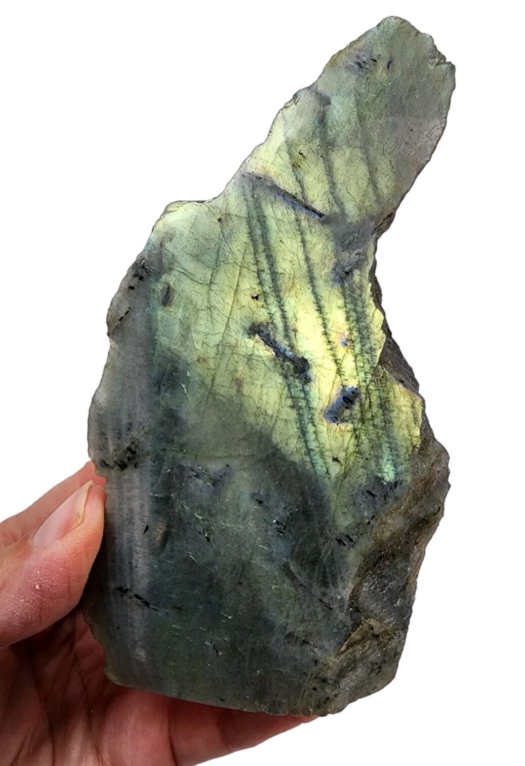 Green Labradorite Polished Face Madagascar 300.3 grams