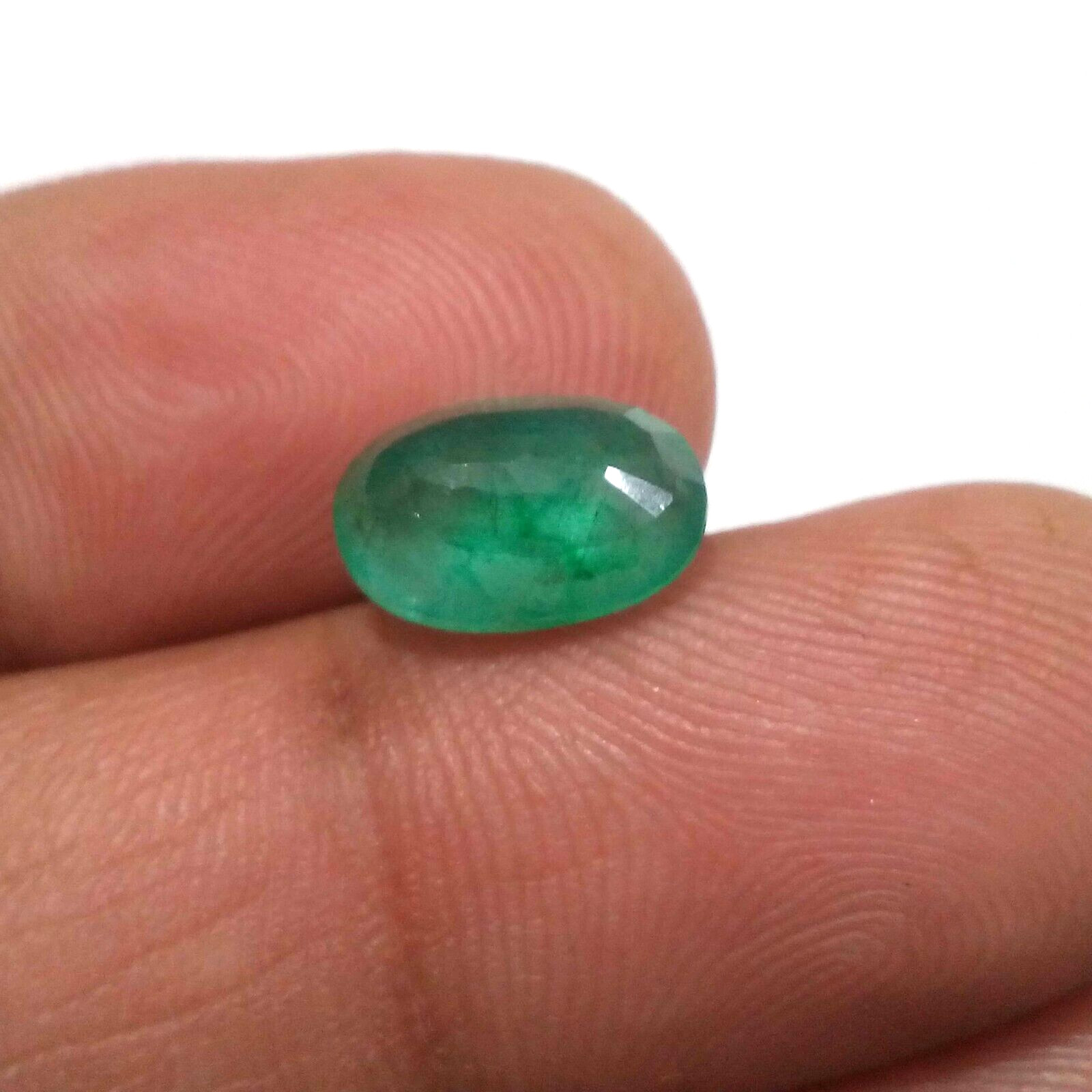 3.20 Crt For Jewelry Top Green Zambian Emerald Faceted Oval Shape Loose Gemstone