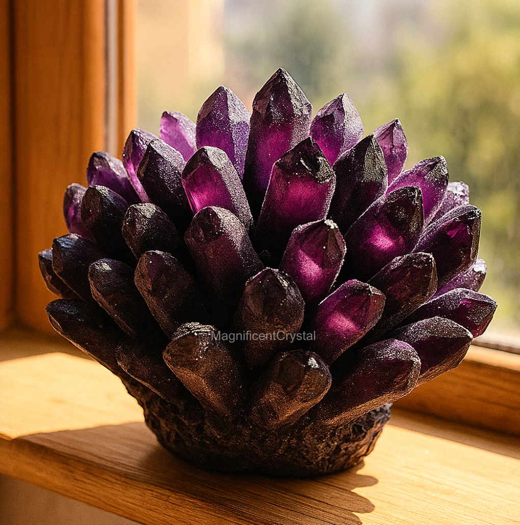 2lb+Large Amethyst Geode Cluster Dark Purple Quartz Crystal Healing Decor Gifts