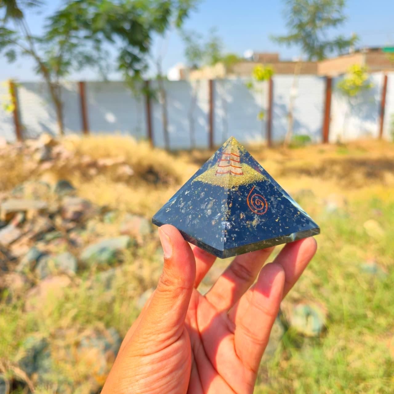 Black Tourmaline Orgone Pyramid EMF Protection Healing Crystal Root Chakra