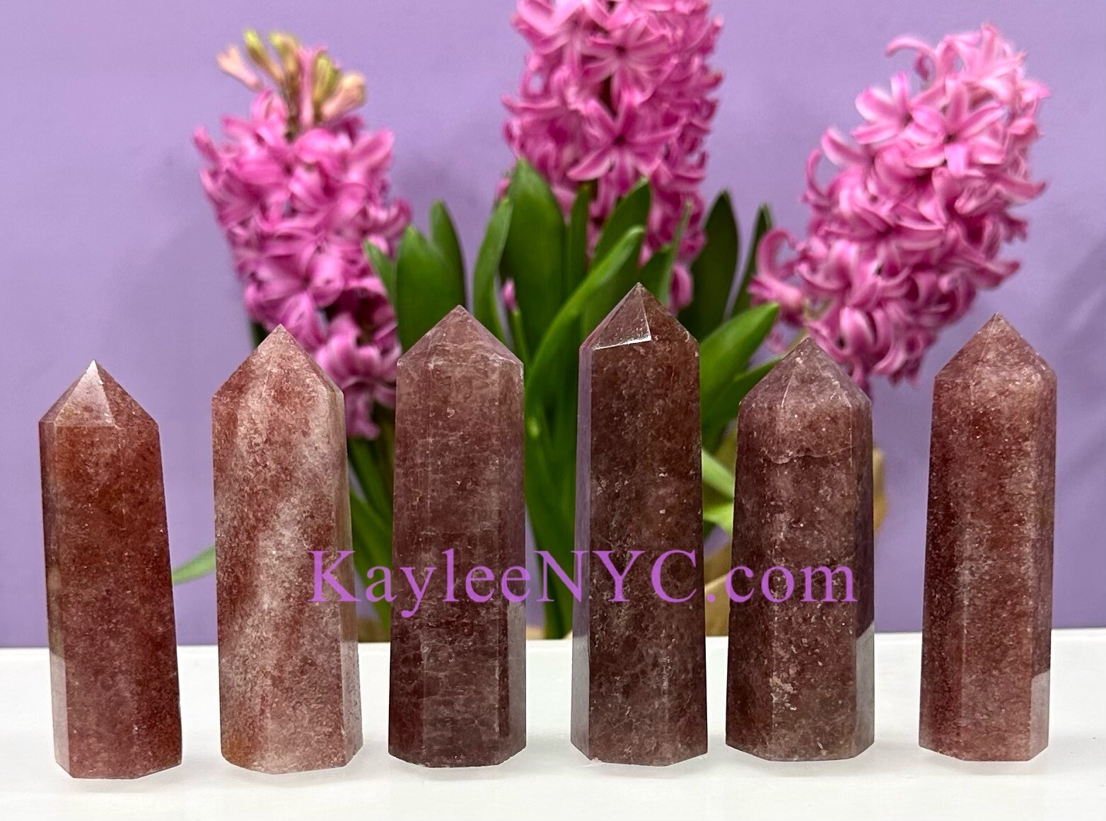 Wholesale Lot 1Lb Natural Strawberry Quartz Obelisk Tower Point Crystal Healing