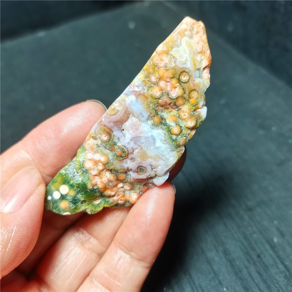 Rare 22G Natural Orbicular Ocean Jasper 8th Vein Rough Healing A134