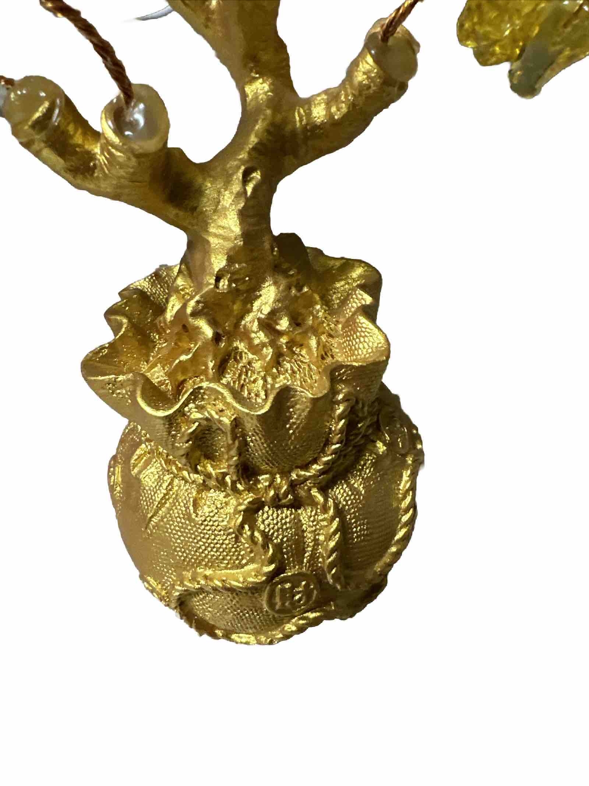 Feng Shui Citrine/Yellow Crytal Money Tree with Chinese Dragon Pots