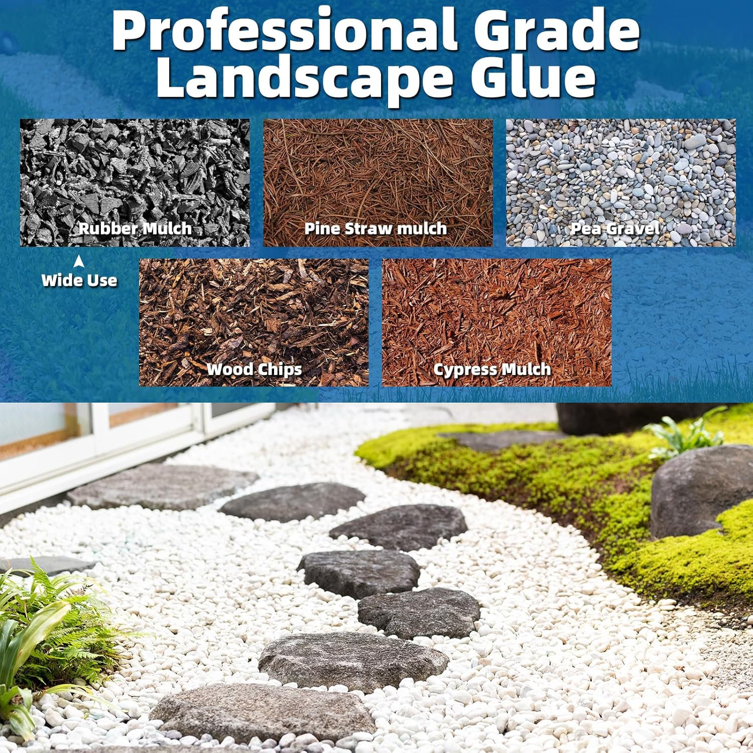 2 Gallon Mulch Glue – Strong Adhesive for Gravel & Landscape Stabilization