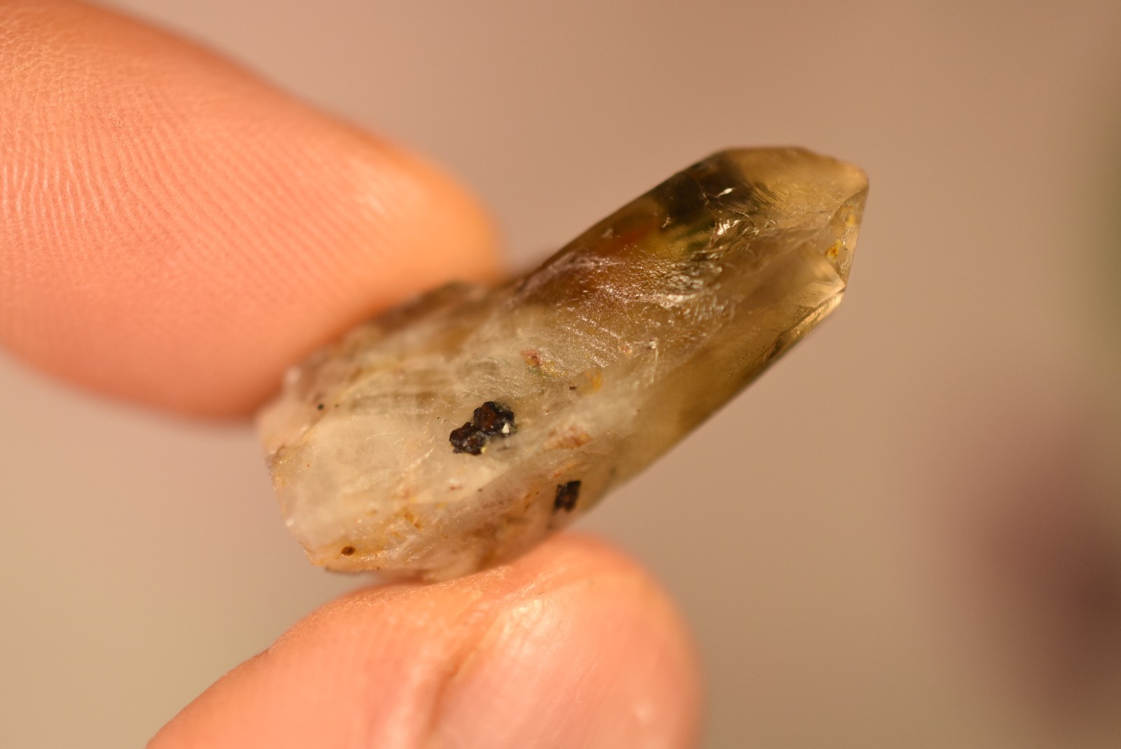 *AUSTRALIAN* CITRINE Crystal 2.9cm 4.7g Cluster Cassiterite Inclusion NSW