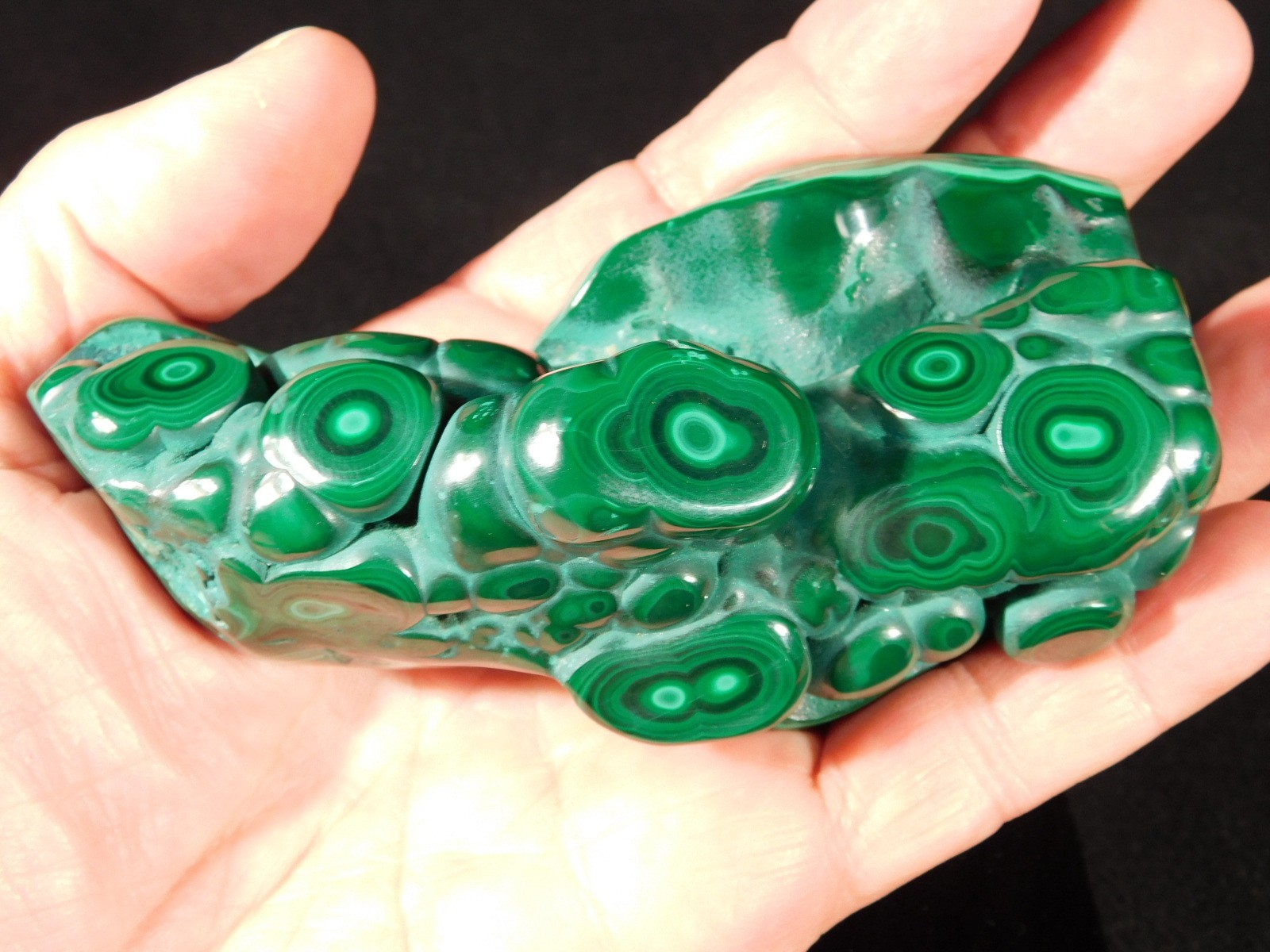 BIG! Polished Deep GREEN Malachite STALACTITE or Stalagmite From the Congo 393gr