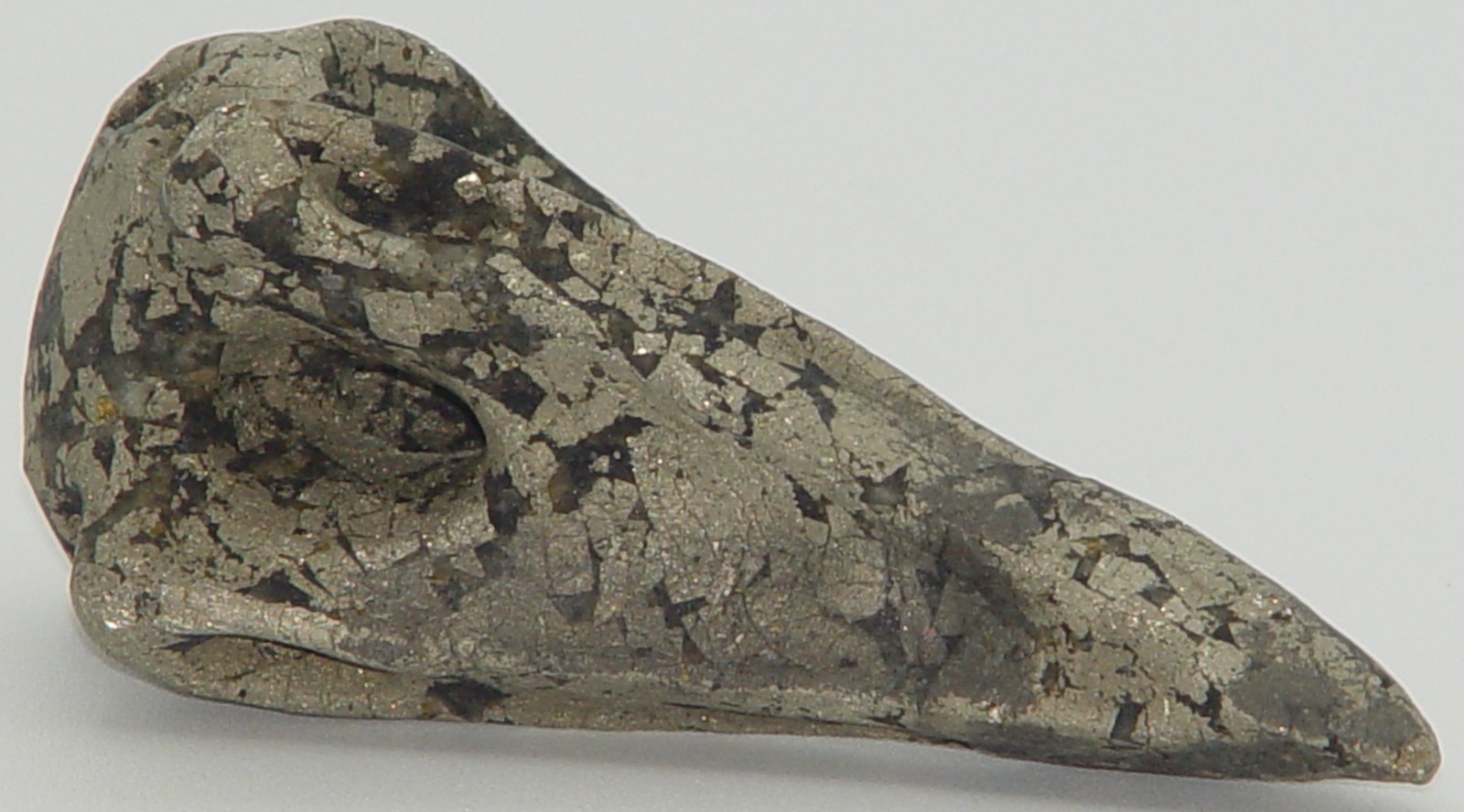 Pyrite Raven Skull Carving | Natural Iron Pyrite Crow Skull | Gothic Decor (04)