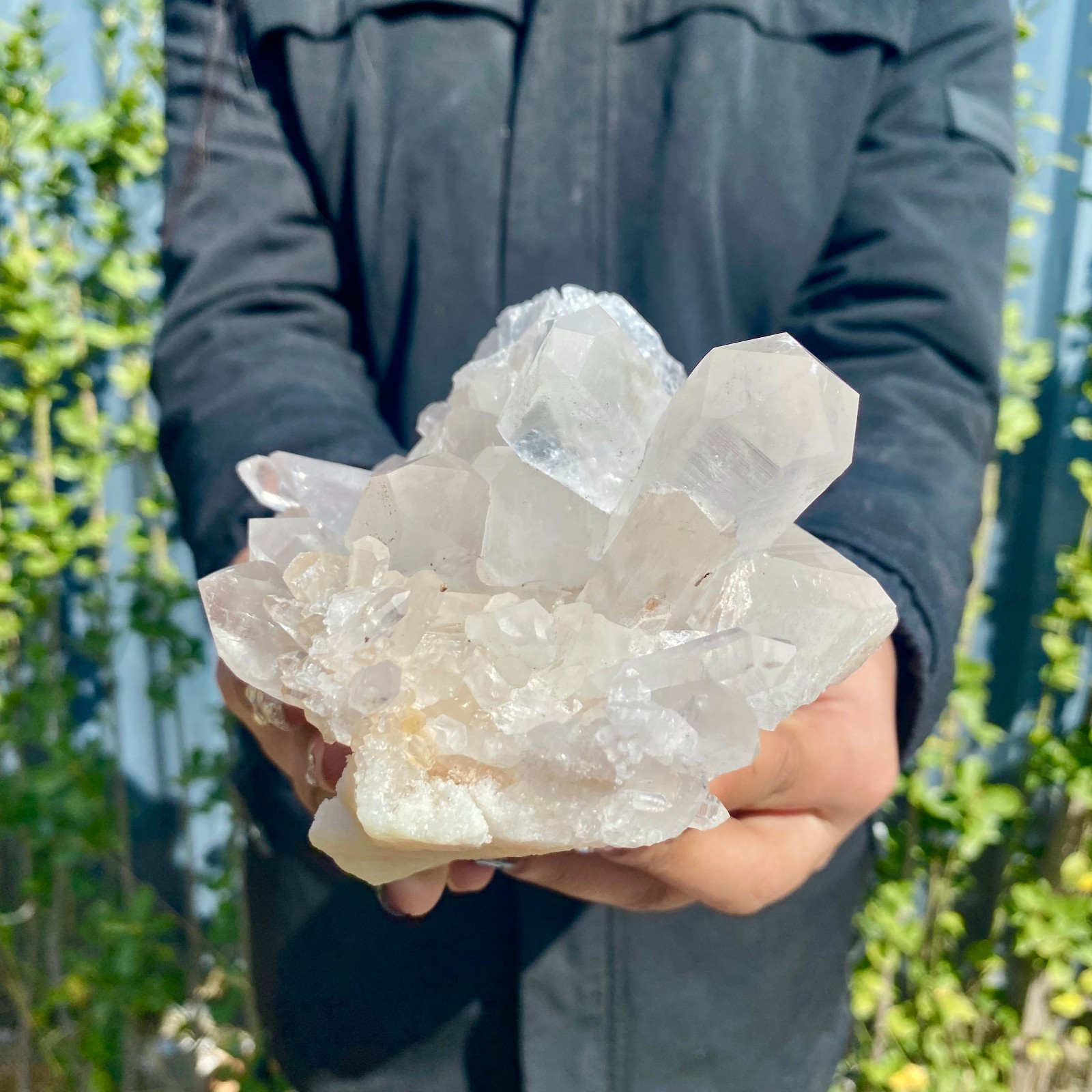 2.1LB Natural rare white water crystal cluster backbone mineral specimen