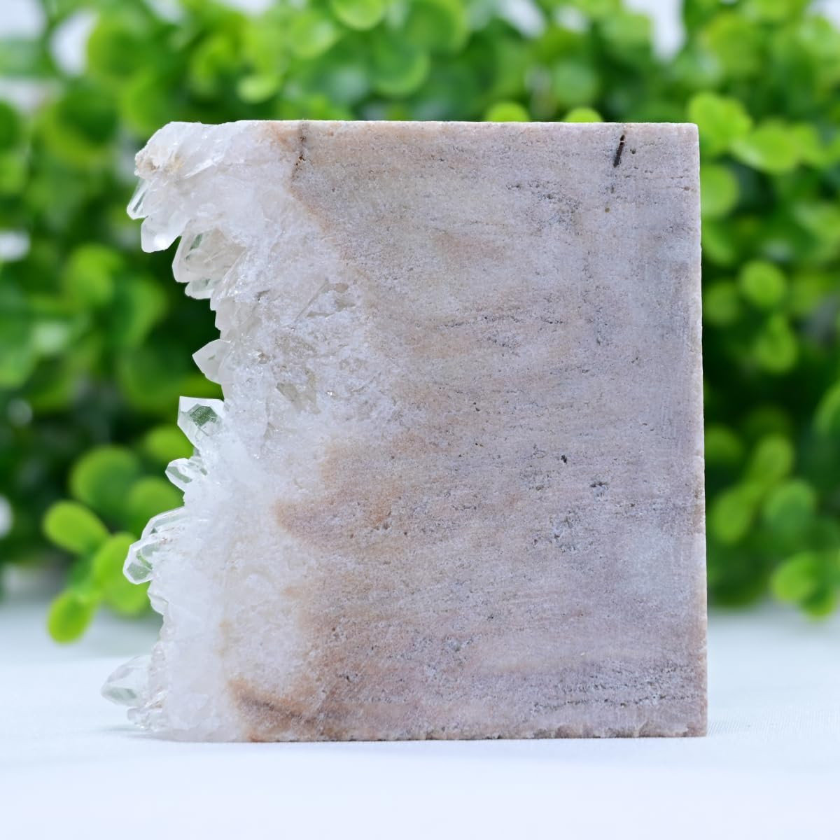 Self-Standing Natural Clear Irregular Cluster Owl Crystal Statue Quartz Sculptur