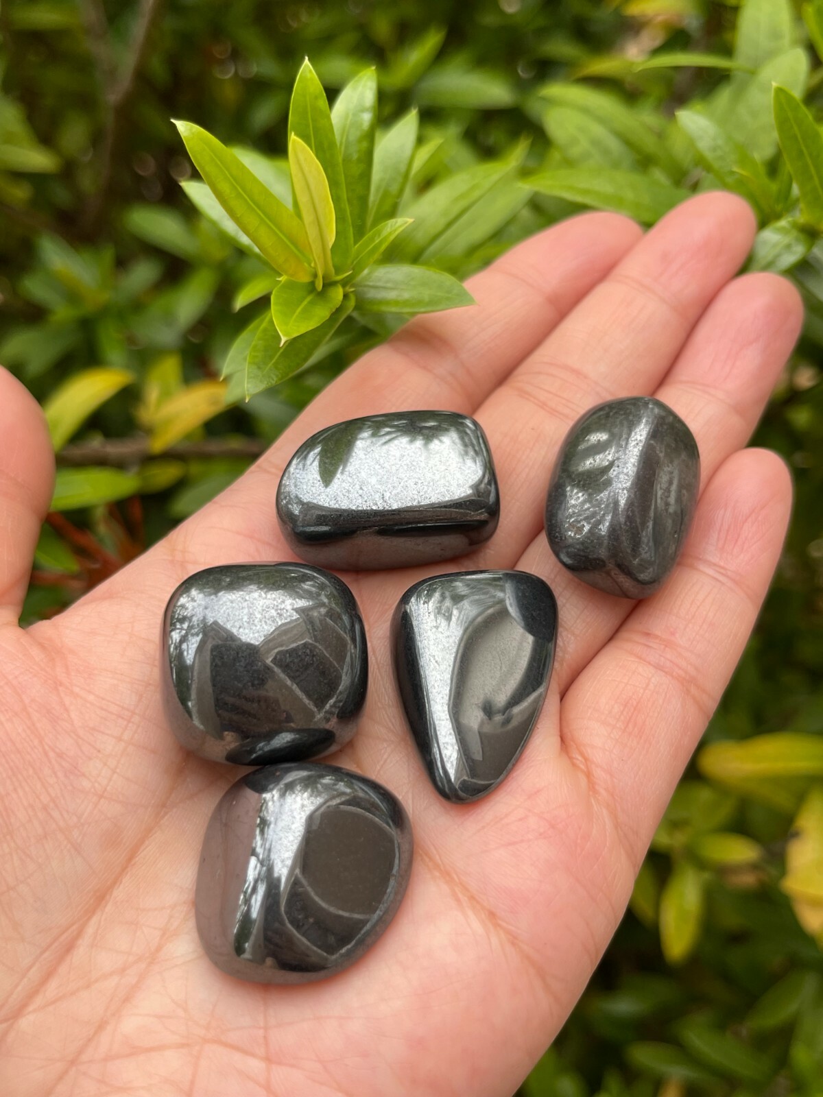 Grade A++ Hematite Tumbled Stones, 0.75″-1.25″ Tumbled Hematite, Wholesale Bulk