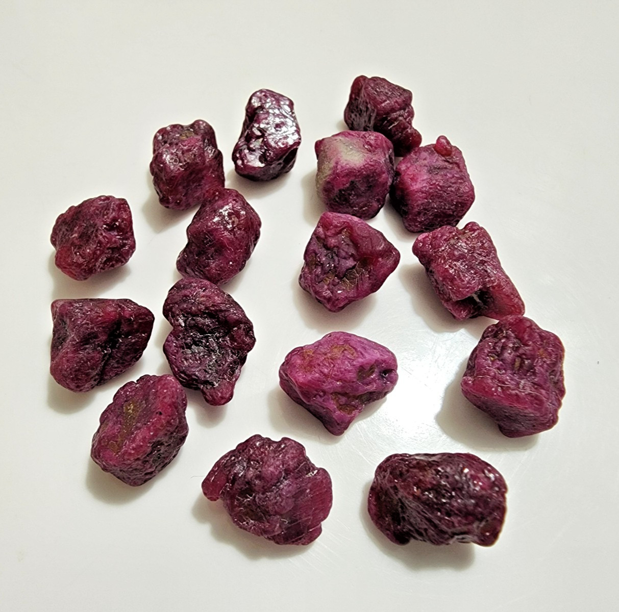13-14mm Red Ruby Rough Natural Lot 16 Pieces Raw Loose Gemstone Crystals Stone