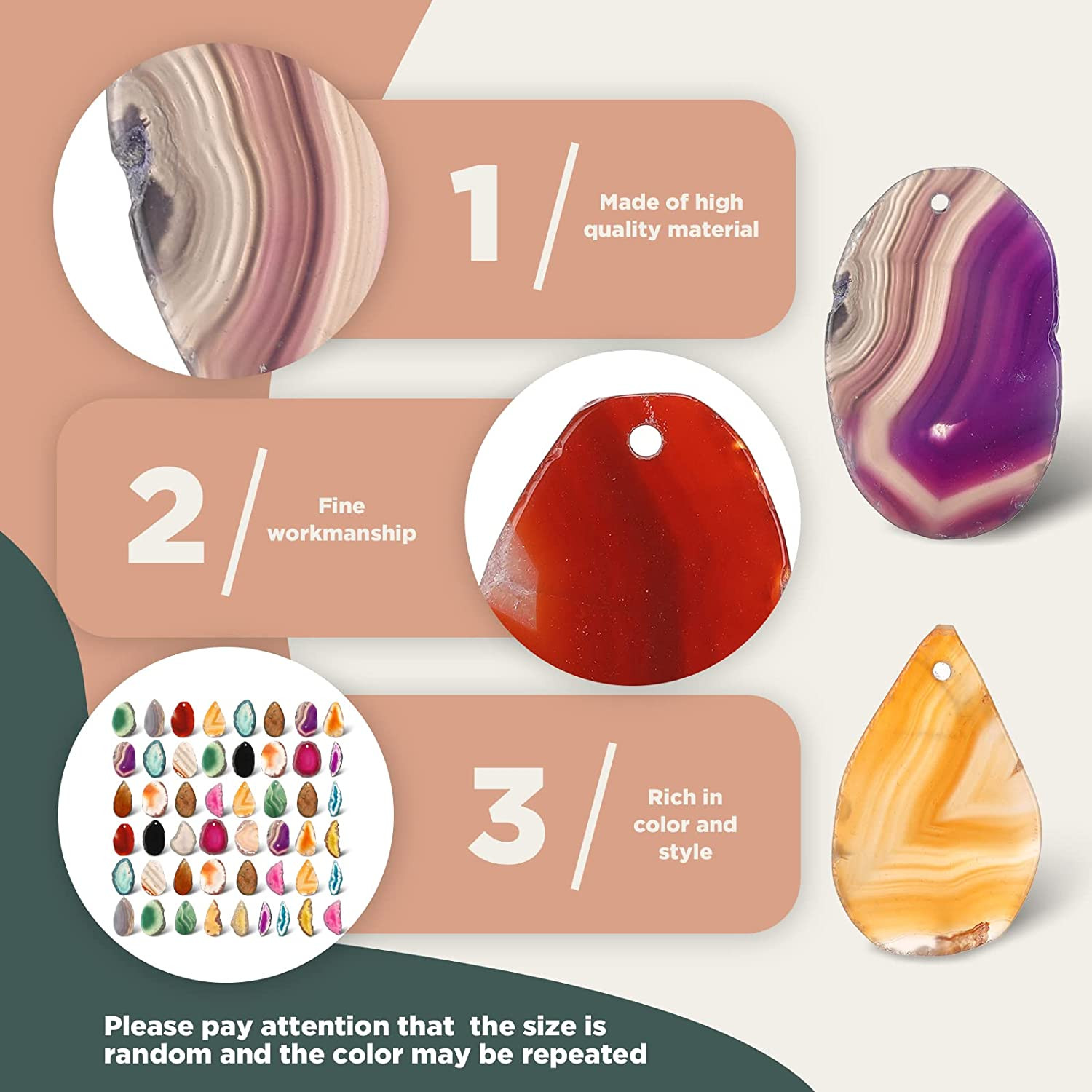 50 Pcs Agate Slice Crystals Bulk Polished Agate Light Table Slices Irregular Hea