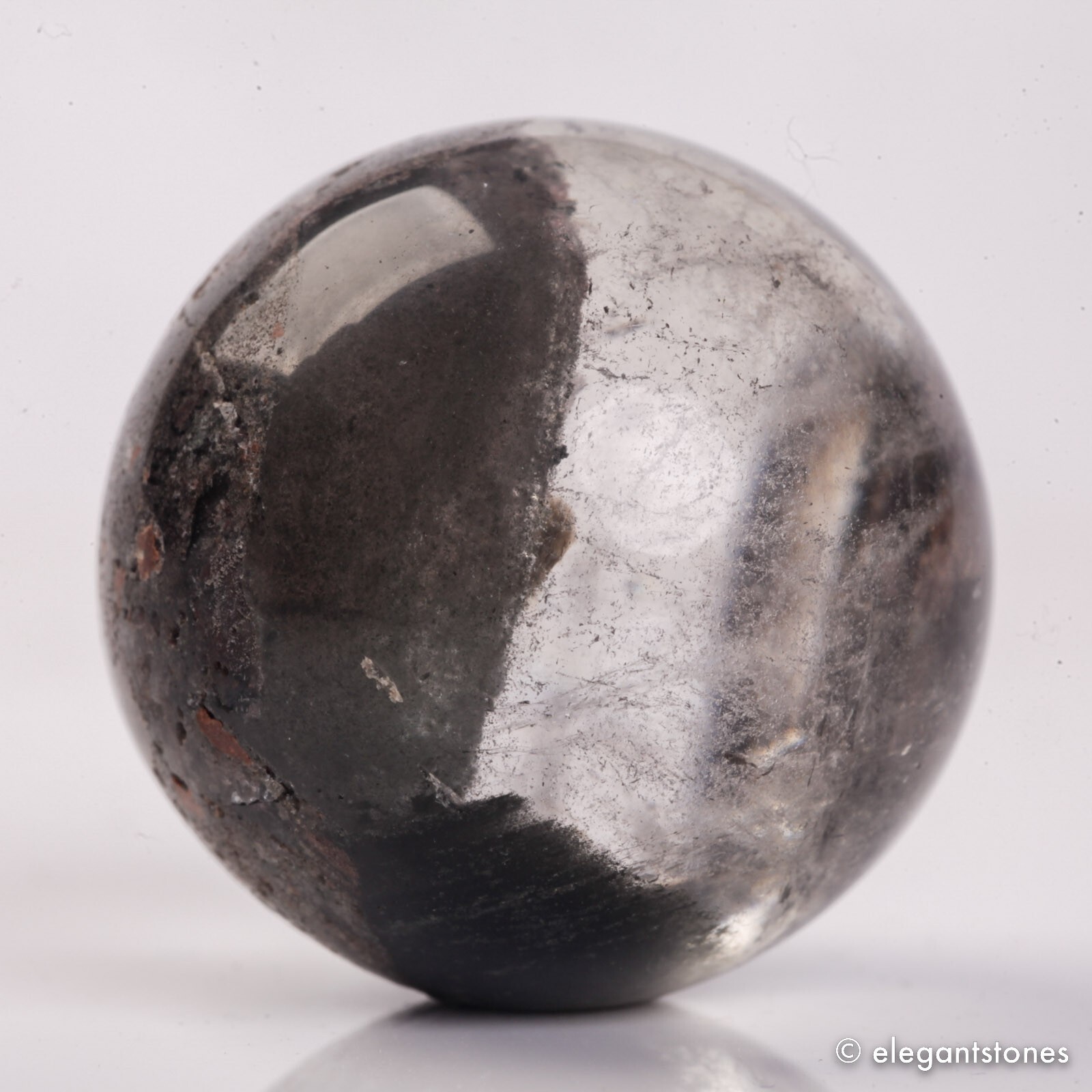48g33mm Natural Garden/Phantom/Ghost/Lodolite Quartz Crystal Sphere Healing Ball