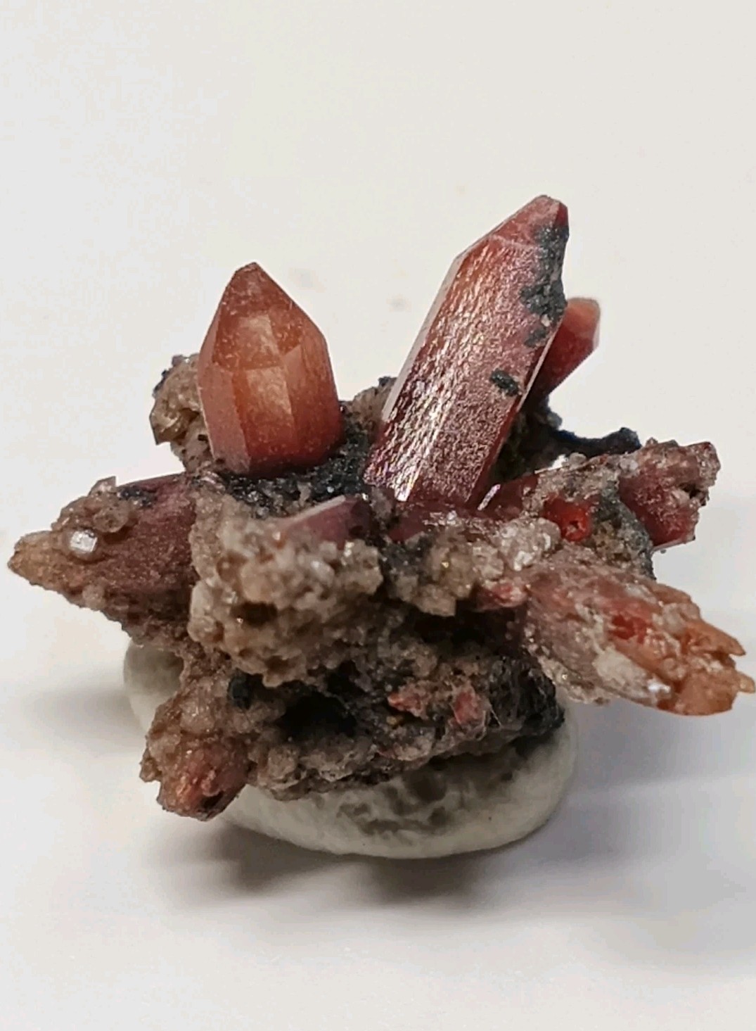 Topaz Orange Red Mexican Natural Gemstone Terminated On Matrix X70