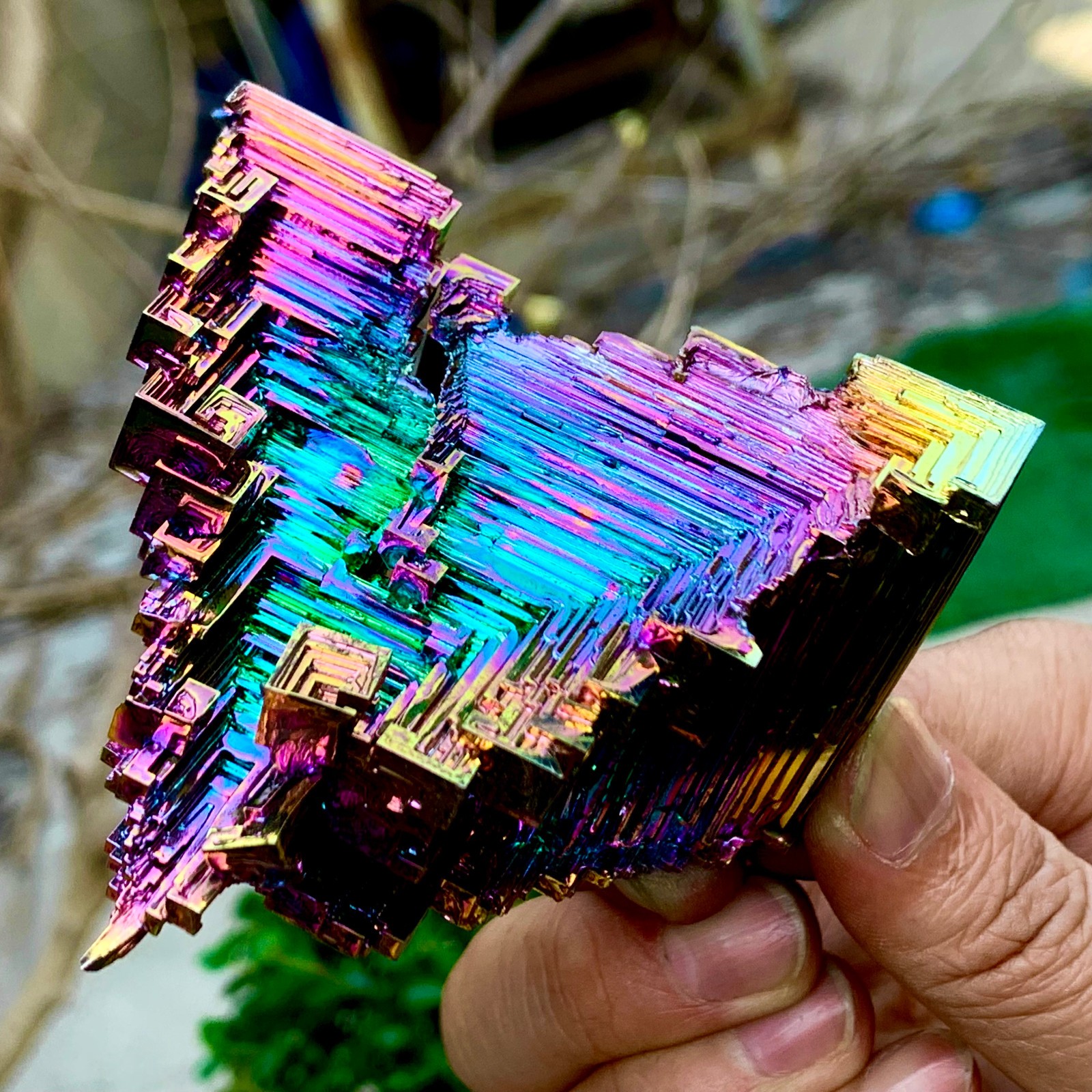 220G A+++ Gram rainbow crystal element Bi gemstone Mineral specimen