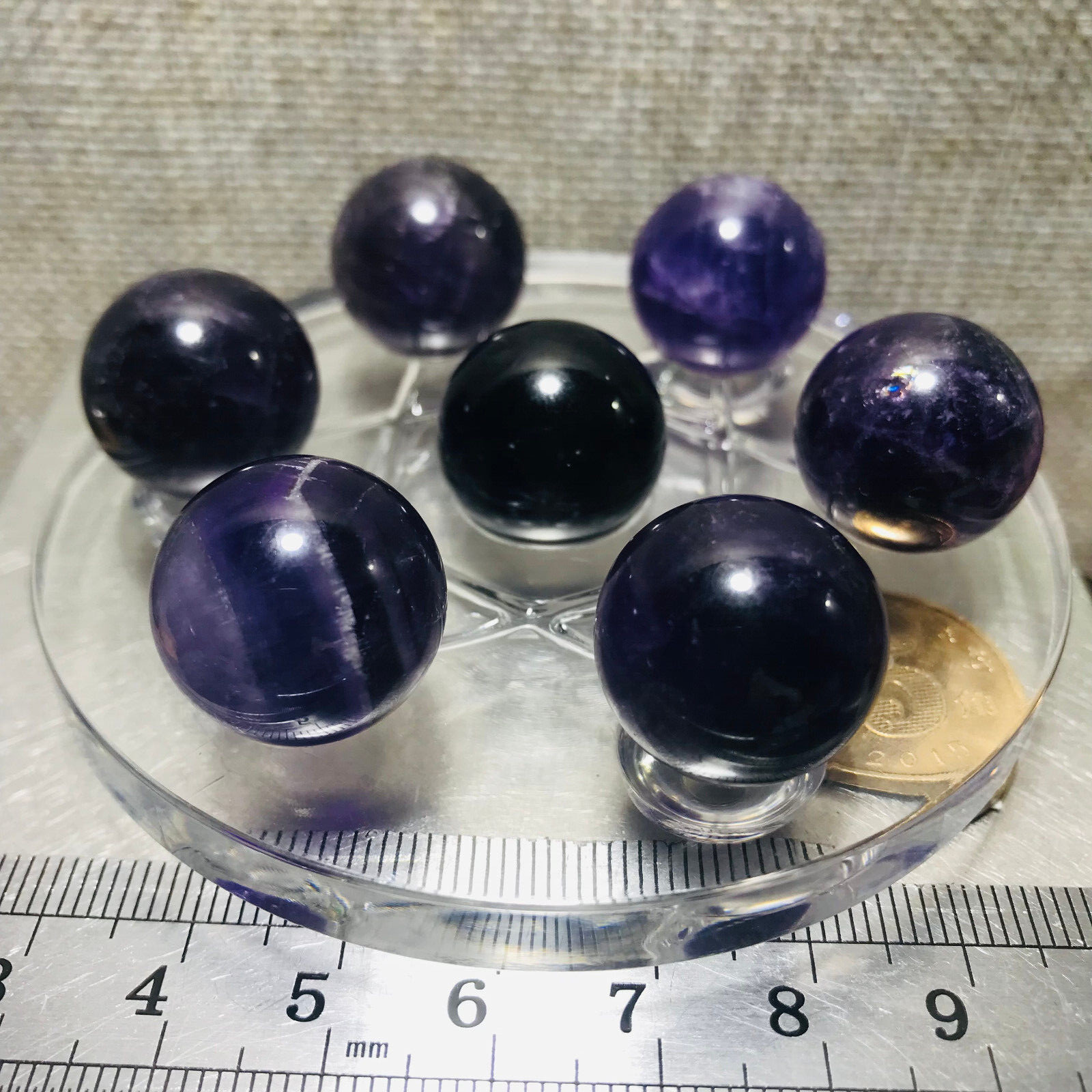 56g 18mm Natural Dream Amethyst Ball Crystal Polished Sphere Reiki Gem 01
