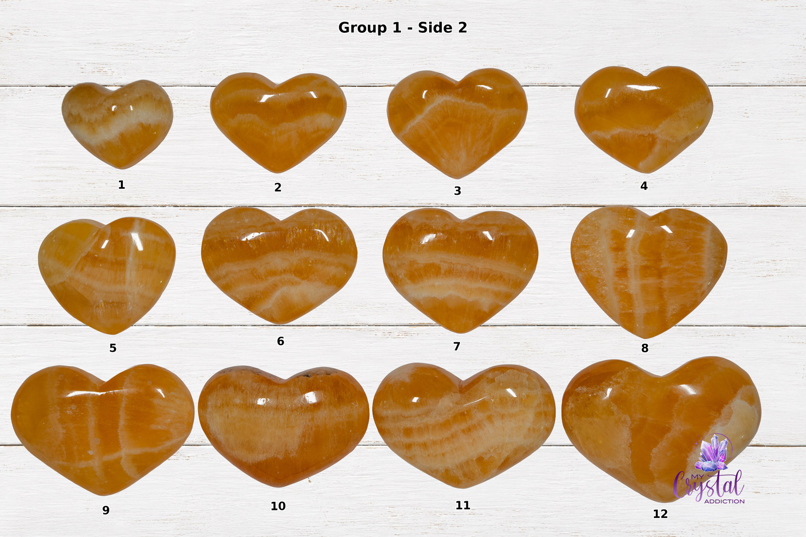 Orange Calcite Heart Carving | Warm & Inviting