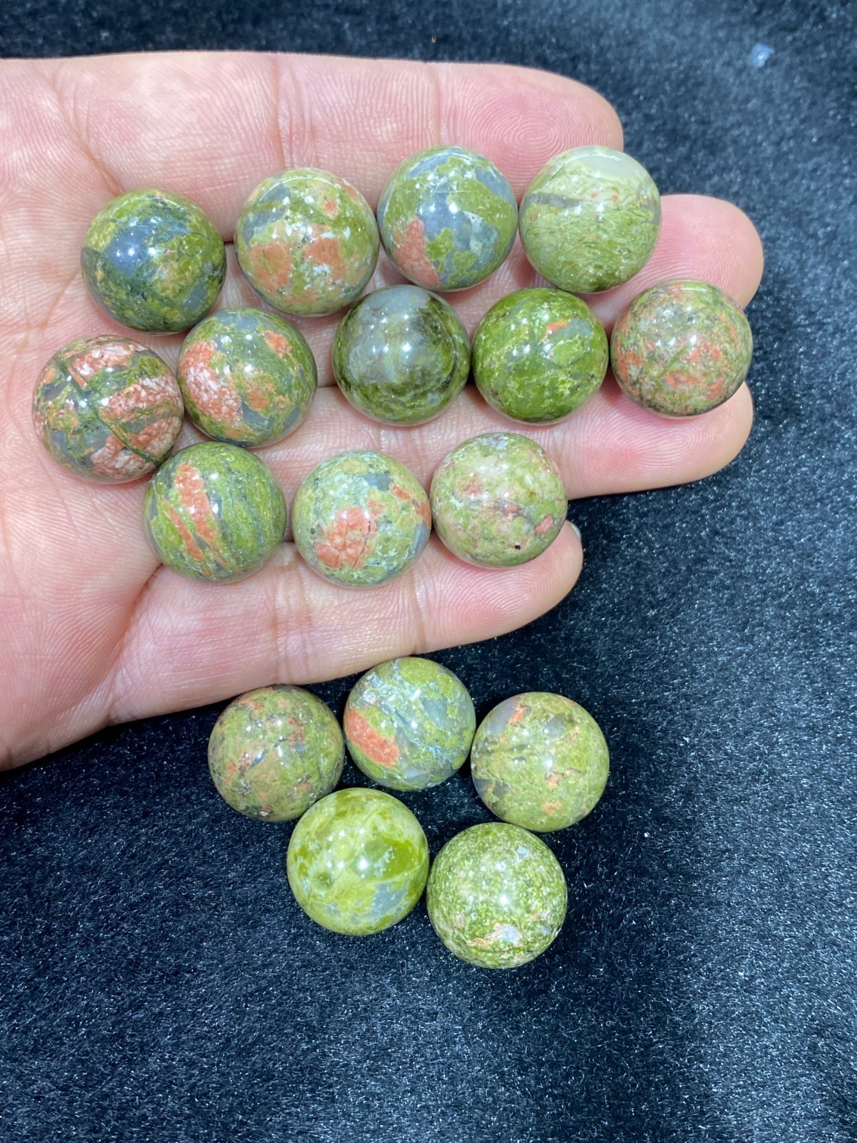 10pcs Natural Unakite Sphere Quartz Carved 15mm Crystal ball reiki healing gift