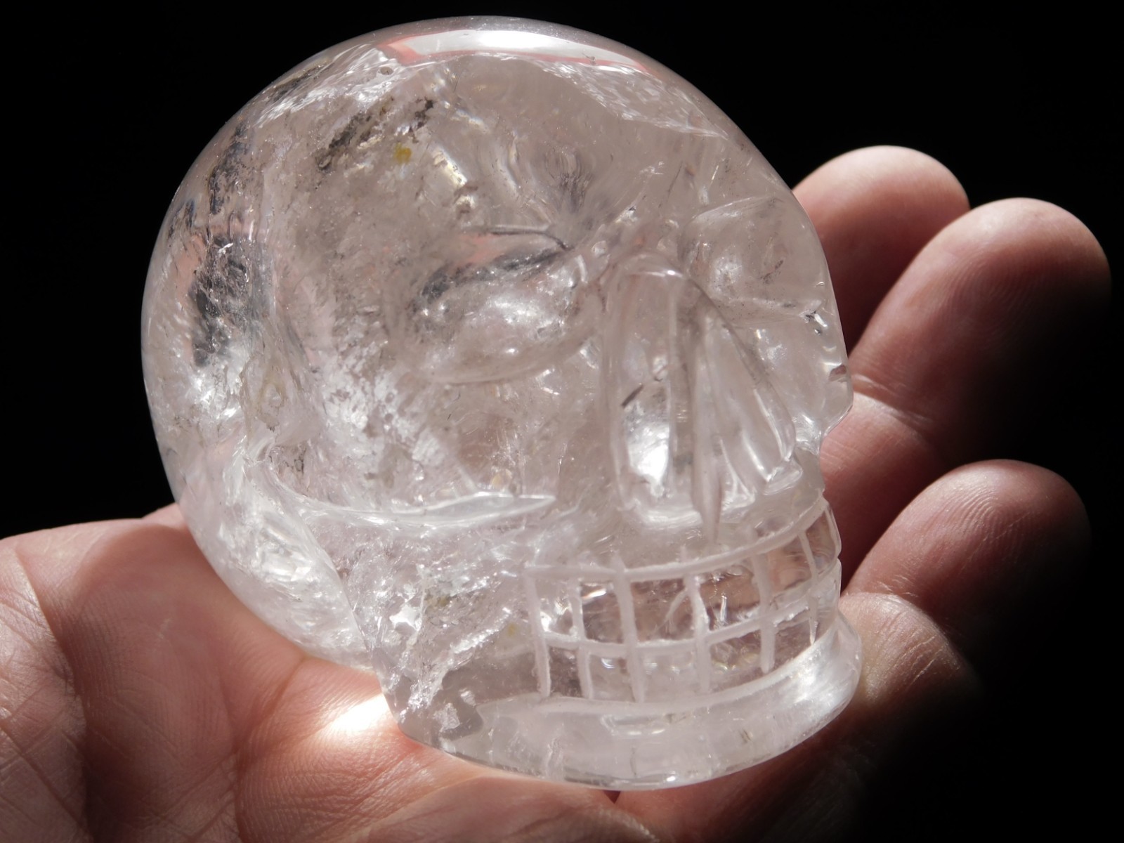 Super Translucent! Quartz Crystal SKULL Carved in Brazil 307gr