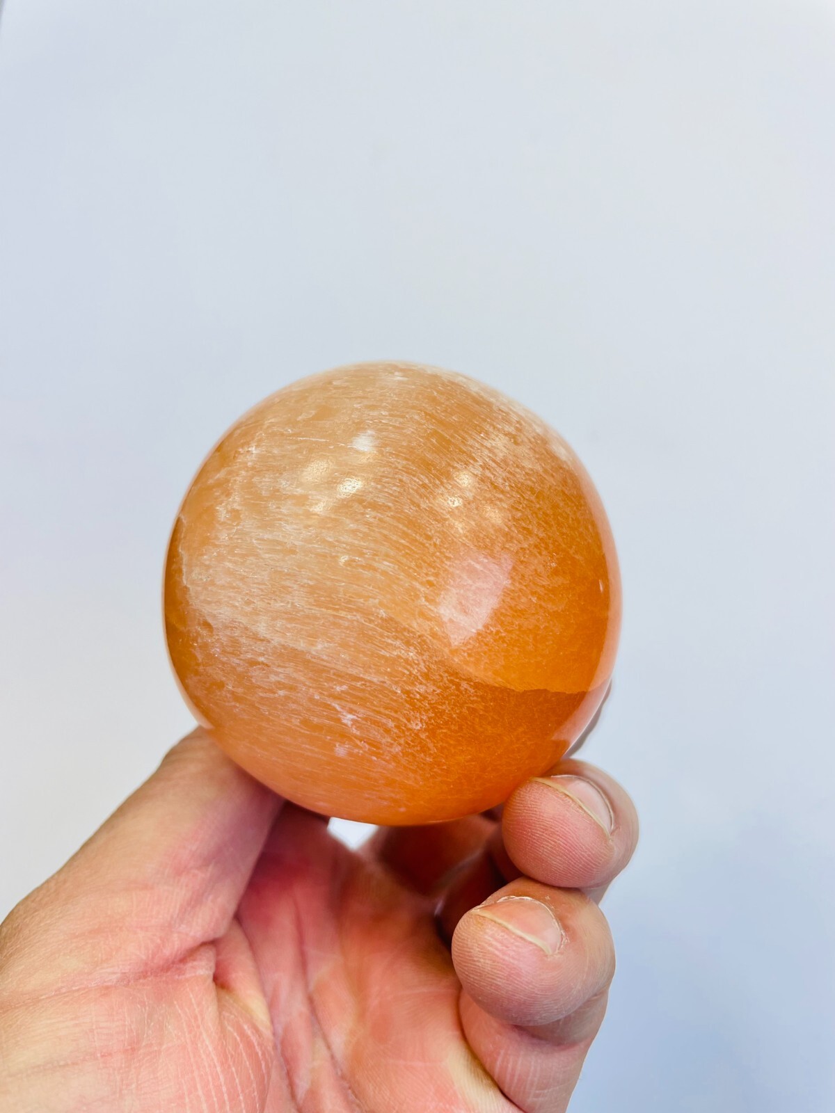 Orange Selenite Crystal sphere (6cm) SN030 x 1