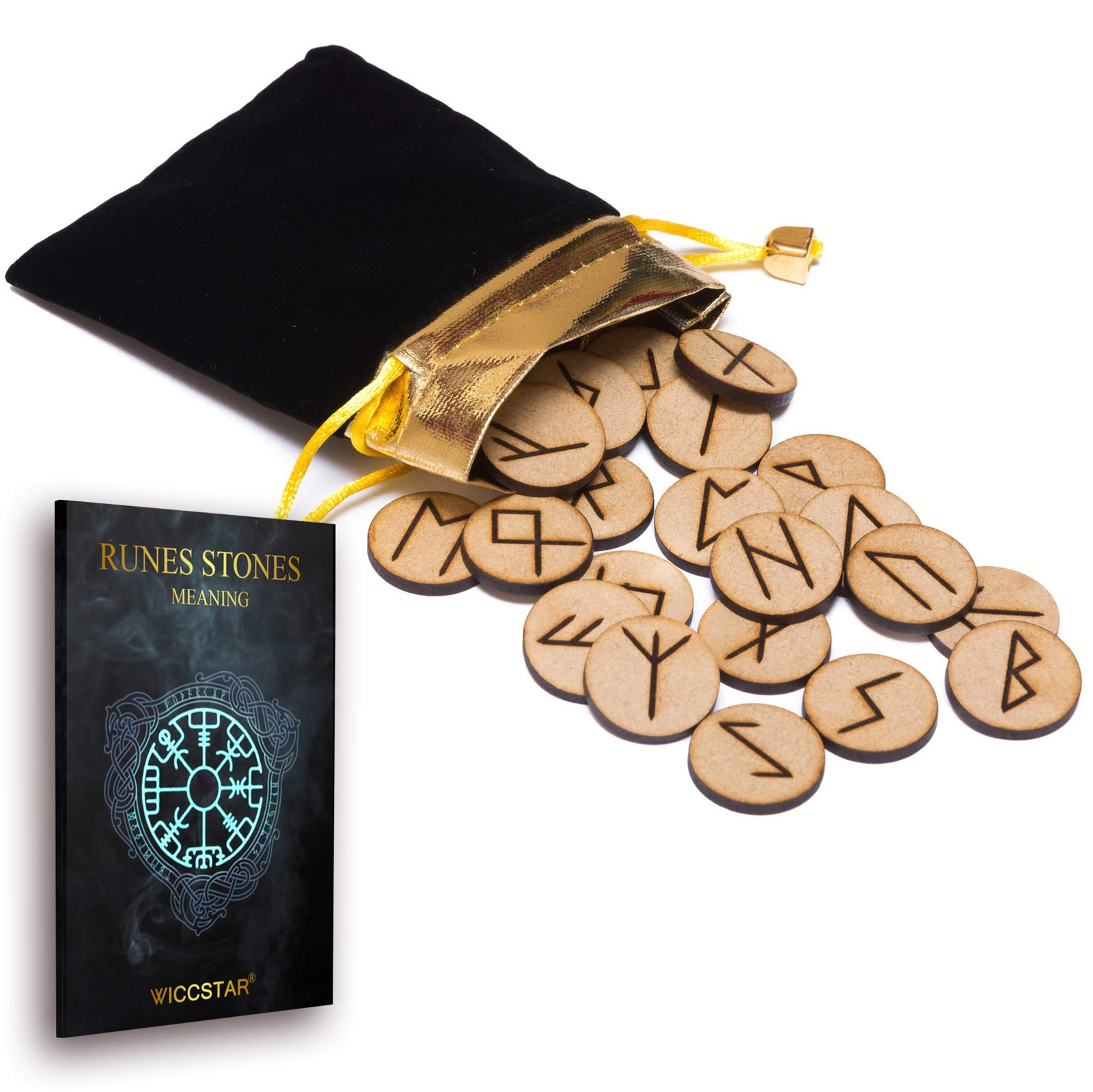 Rune Stones Set with Manual for Beginners and 5 layouts. Viking Nordic Runes