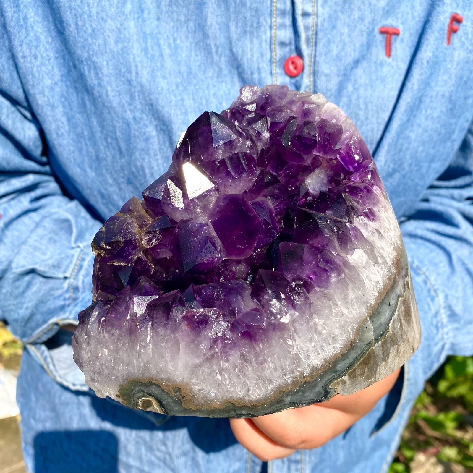 3.5LB Natural Amethyst geode quartz cluster crystal specimen Healing