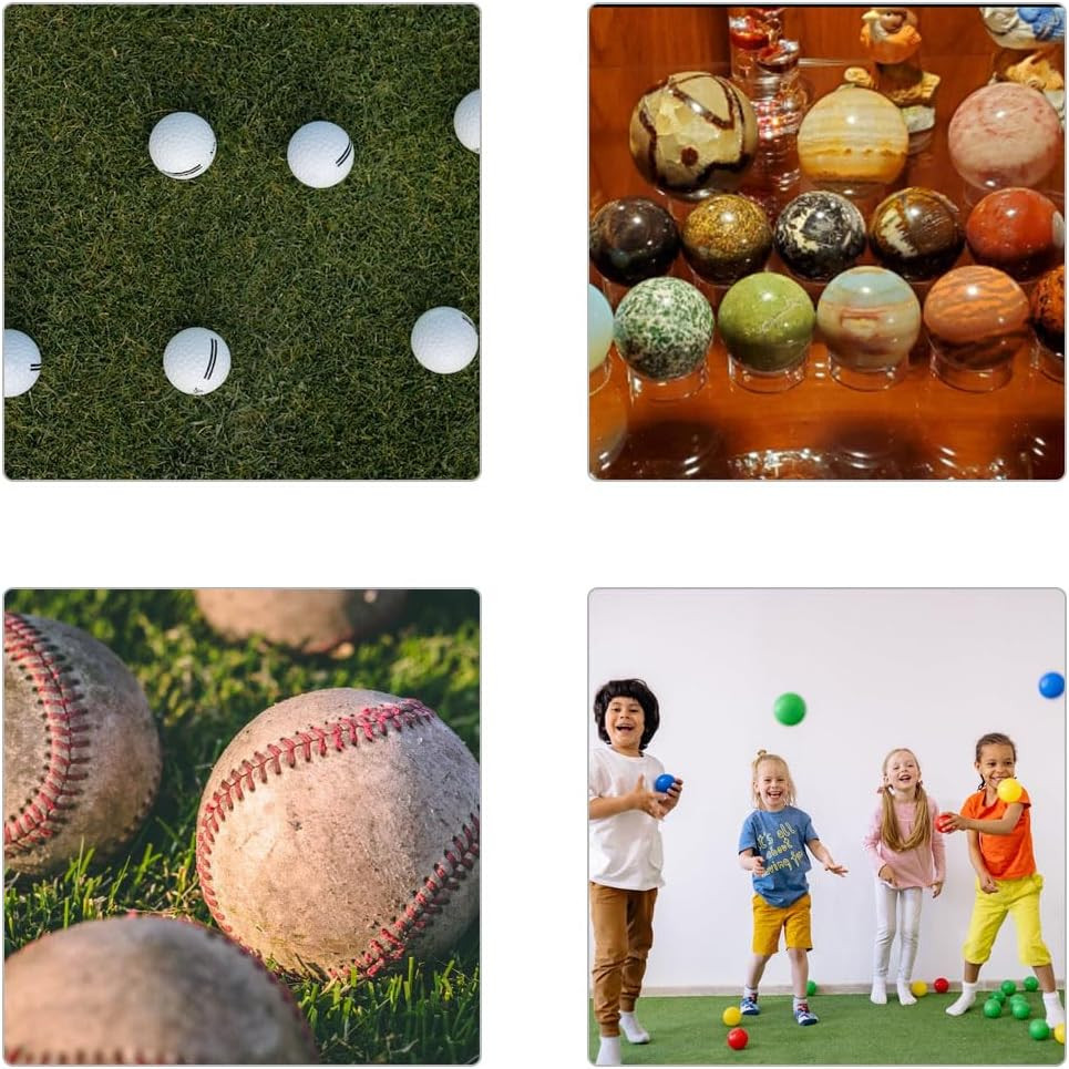 12 Pcs Plastic Sphere Stands – Acrylic Clear Small, Medium, Large Round