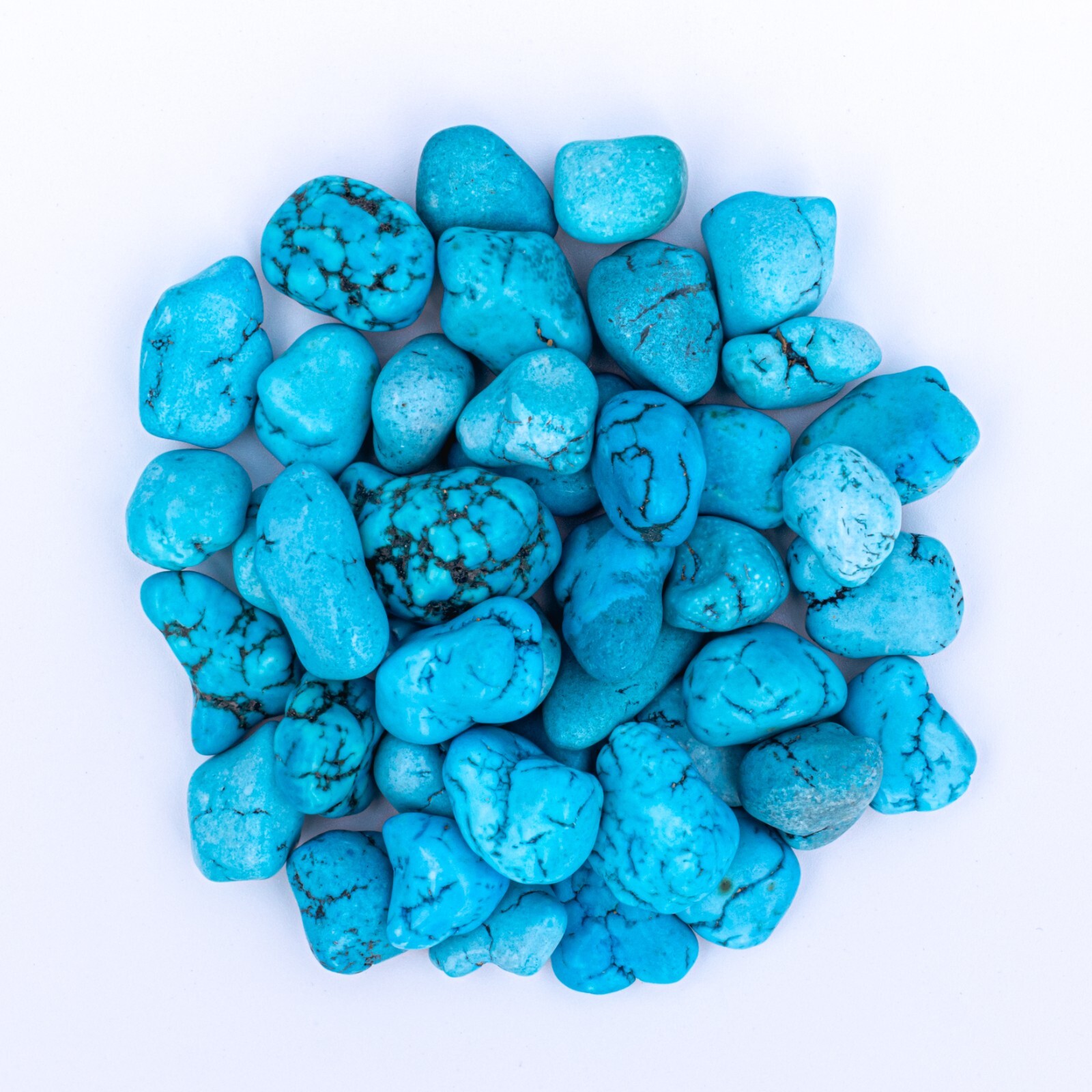 1/4 lb Tumbled Blue Turquenite Gemstone Crystal 40-55 Stones Bulk Rock Wholesale
