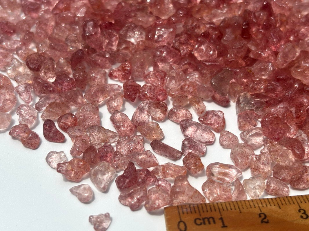 2000 Carat STRAWBERRY QUARTZ Mini Chips Tiny Gemstones Tumbled Crystal 5-8mm