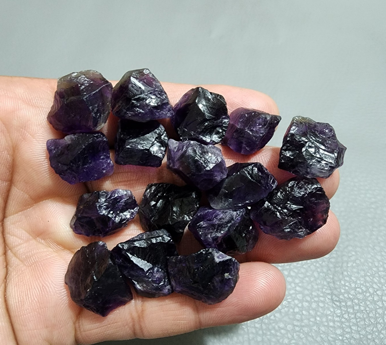 16 Pcs Wonderful Purple Amethyst Rough Gemstone Raw Size 18-20 MM Crystal Stone