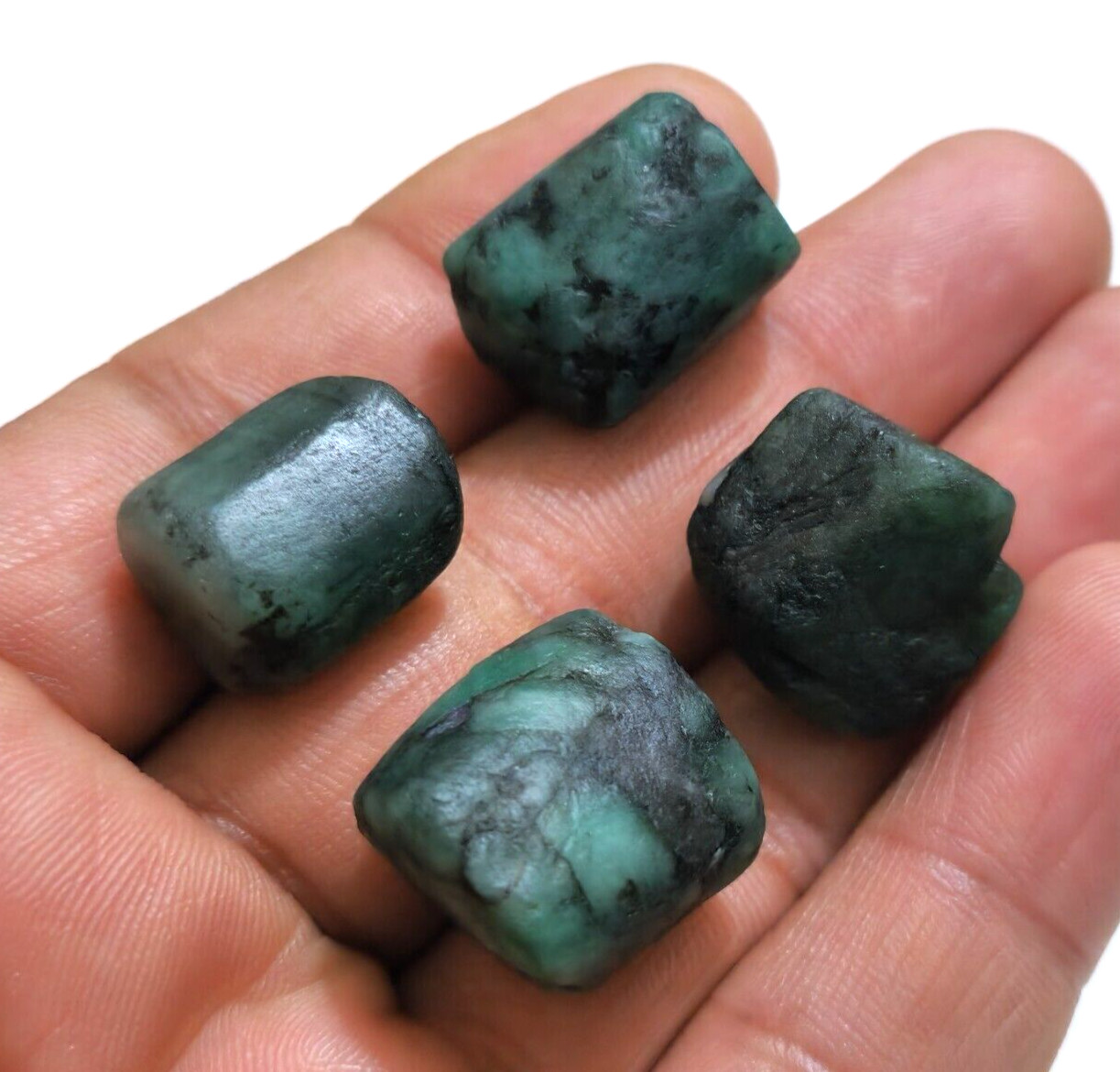 4 Piece Fantastic Brazilian Emerald Raw Lot 152 Crt Size 16-20 MM Loose Gemstone