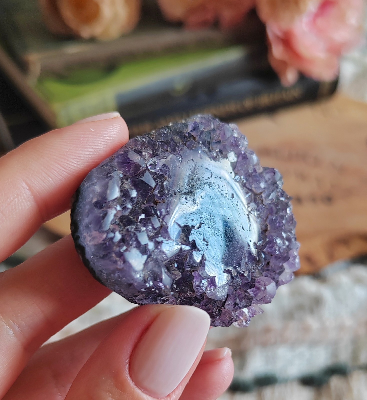 Rare Stalactite Amethyst, Uruguay, Eye Amethyst Zoning Crystal Purple Specimen