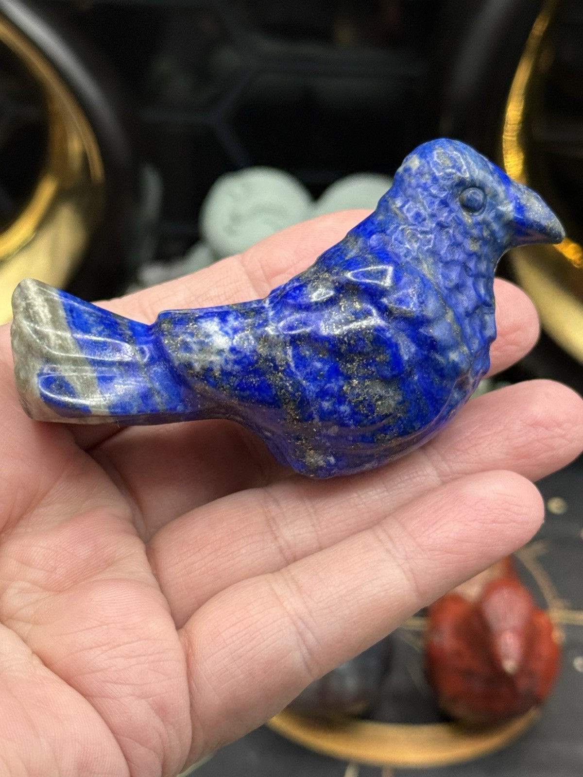 Natural Lapis Lazuli Trolleite Red Jasper carved Birds You choose Free shipping