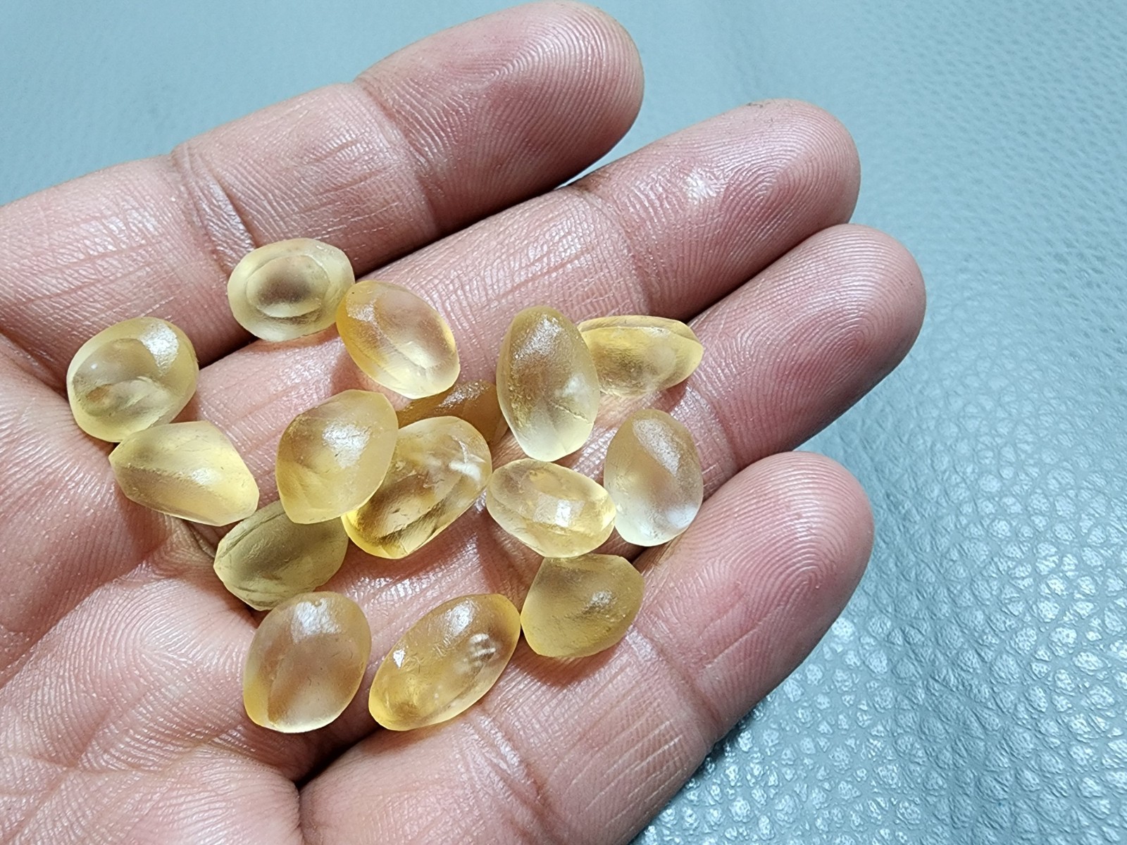 15pcs Top A+ Golden Citrine Topaz 10-13 MM Faceted Oval Cabochon Loose Gemstone