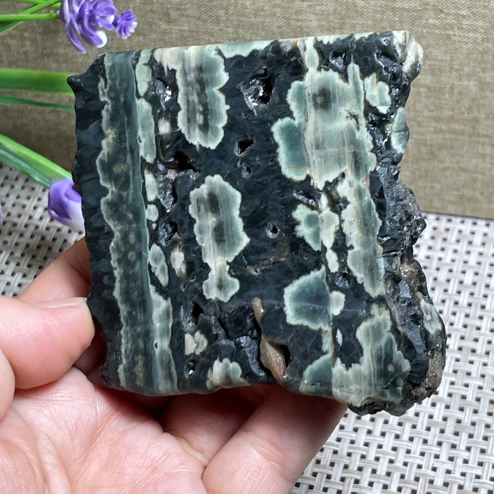 Natural colourful ocean jasper stone crystal polished mineral specimen 221g AC6