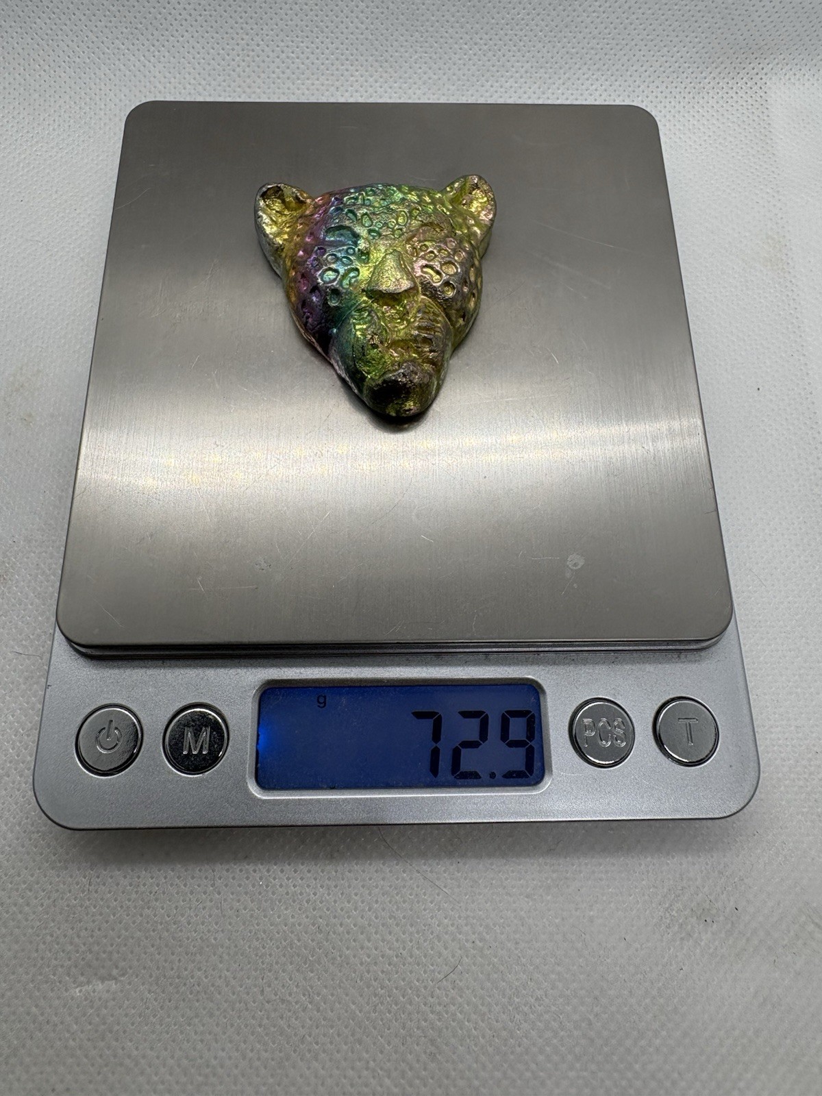 Bismuth Rainbow Cheetah head