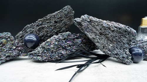 Raw Rainbow Silicon Carbide Specimen Crystal Spiritual Healing Meditation Stone