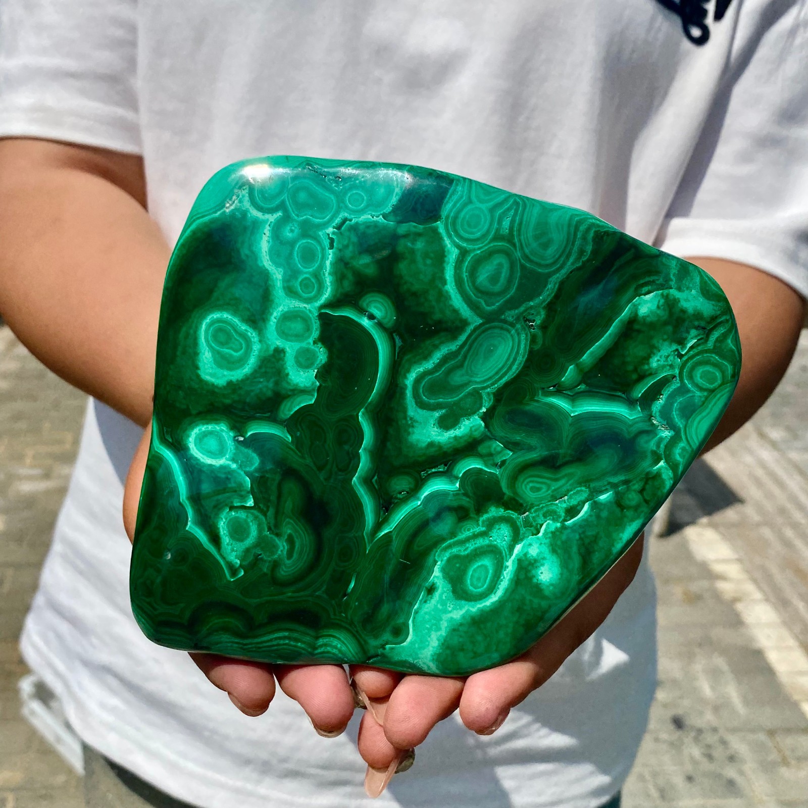 2.73LB Natural glossy Malachite transparent cluster rough mineral sample