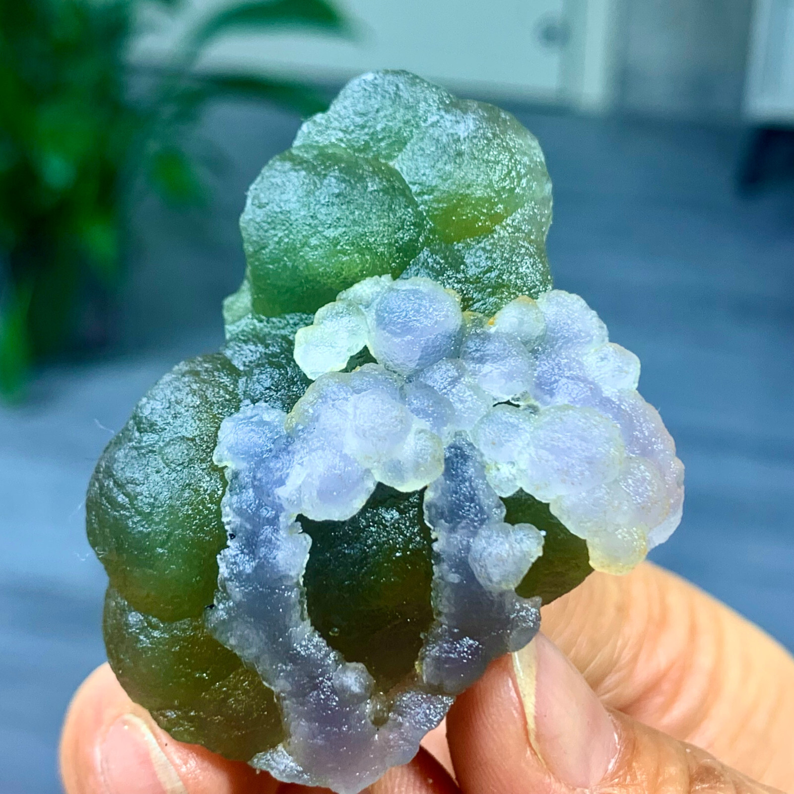 54G Rare Transparent green-white Cube Fluorite Mineral Crystal Specimen/HeNan