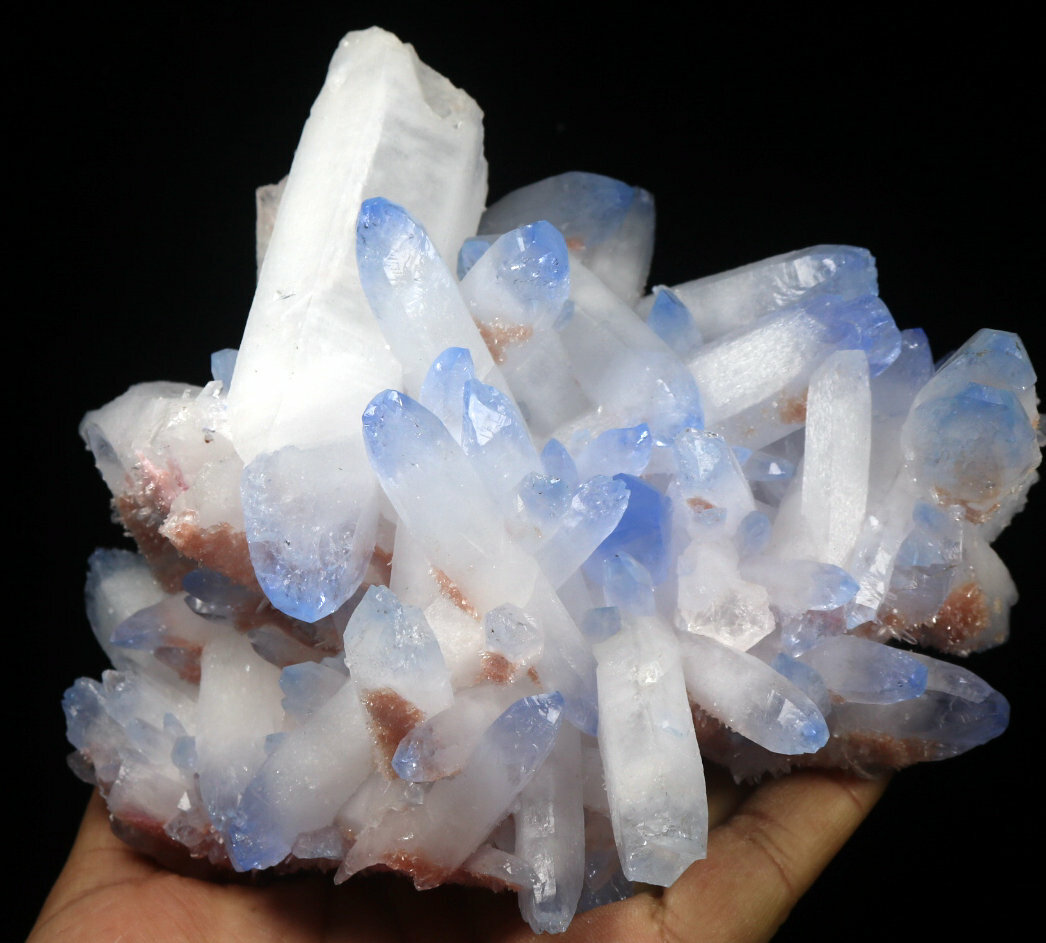 2.46lb Rare Beatiful Blue Tibetan Ghost phantom Quartz Crystal Cluster Specimen