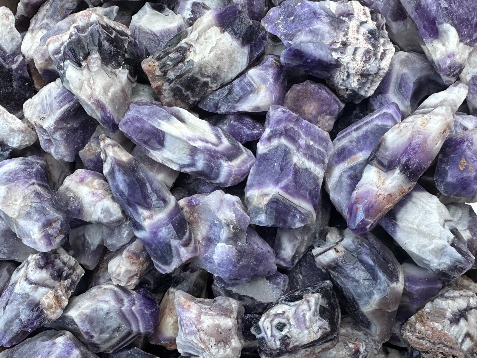 Grade A++ Chevron Amethyst Rough Stones, 2″ – 4″ Natural Chevron Amethyst Point