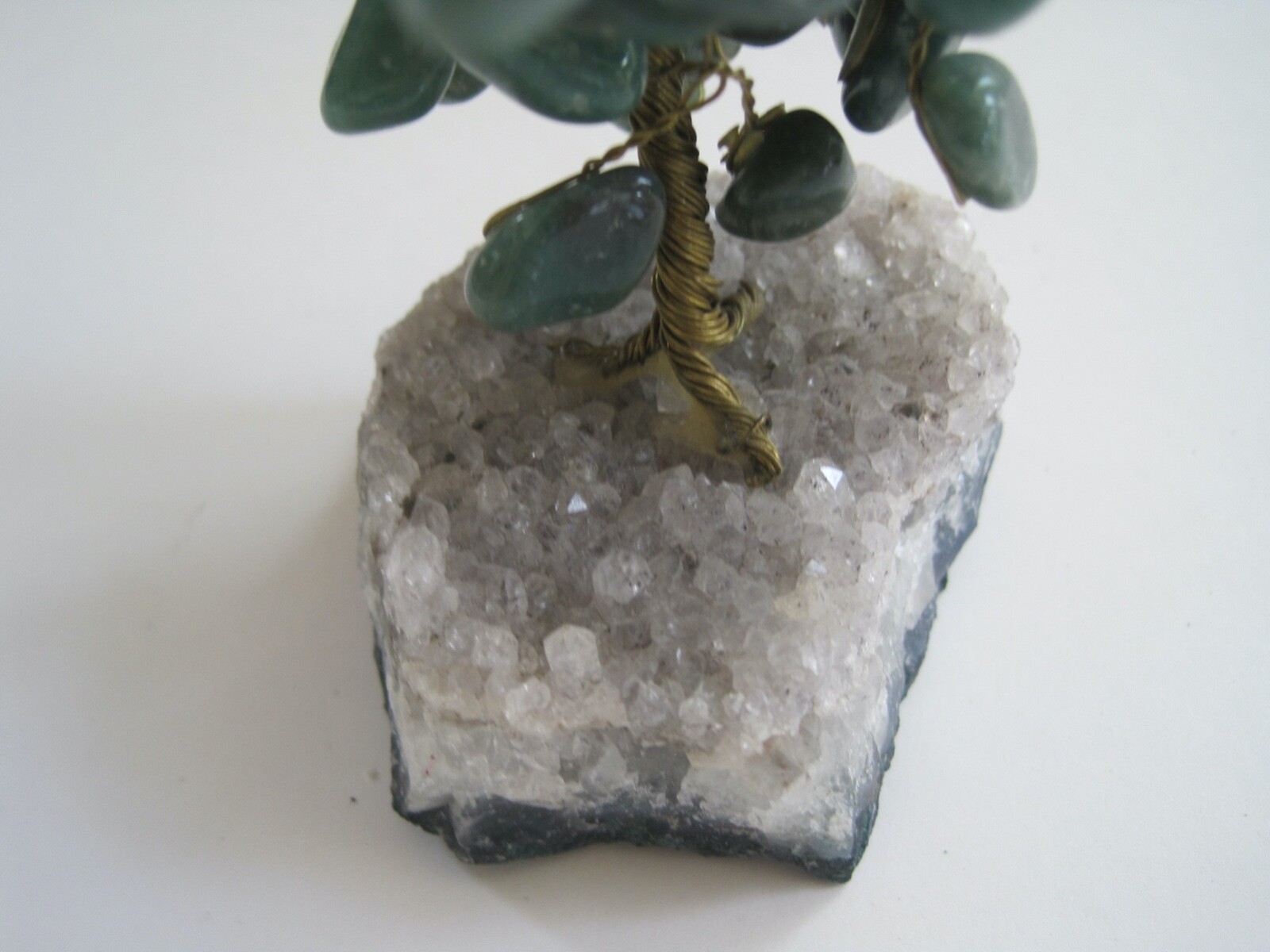 Jade Tree On Quartz Crystal