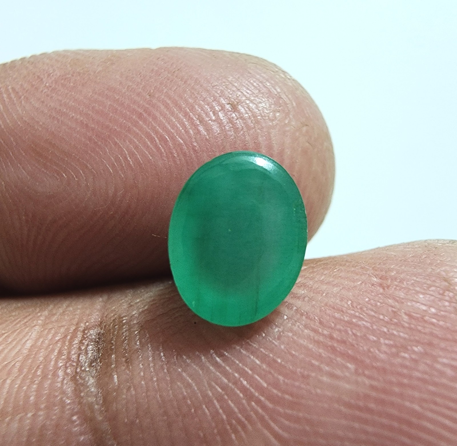 Glowing Zambian Emerald Cabochon Oval Shape 2.50 Crt Unique Green Loose Gemstone
