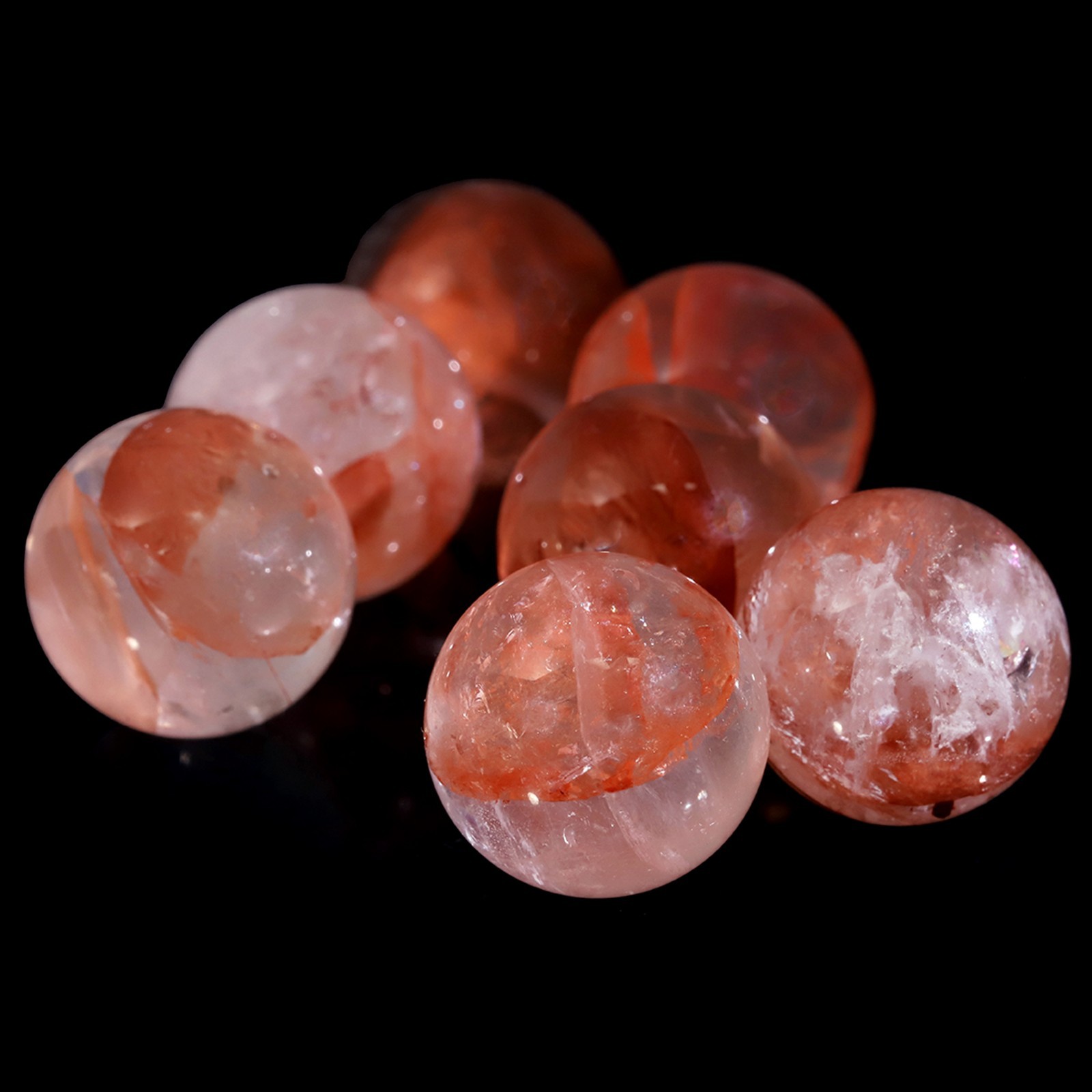 Himalayan Crystal Quartz Sphere Ball Clear Pink Glassy 18-19mm