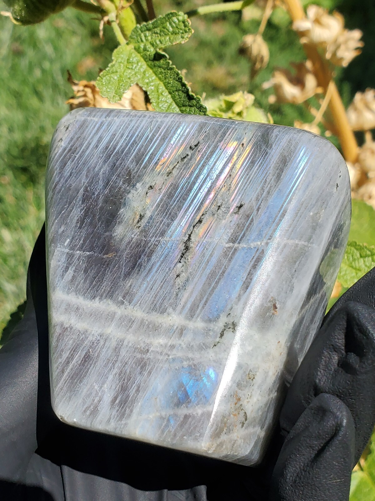 354g Natural Labradorite Quartz Crystal Freeform Mineral Specimen Healing